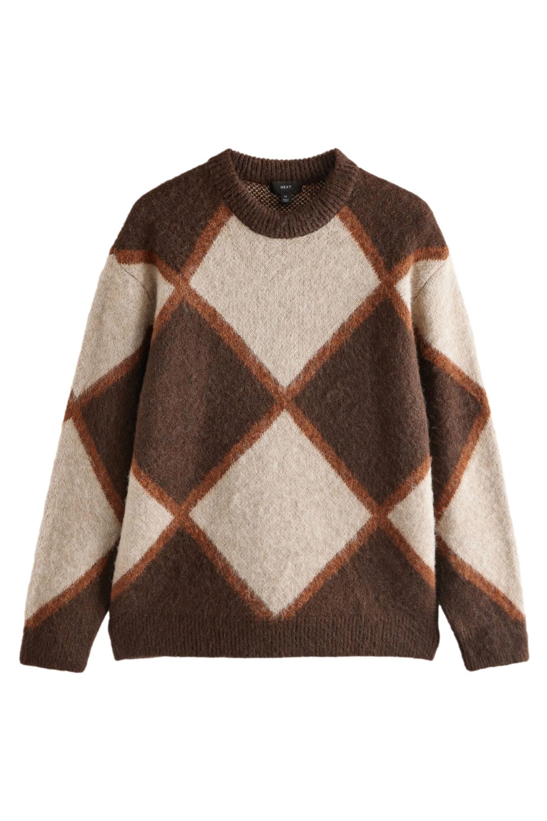 Rundhalspullover Angerauter Relaxed Fit Rundhalspullover mit Muster