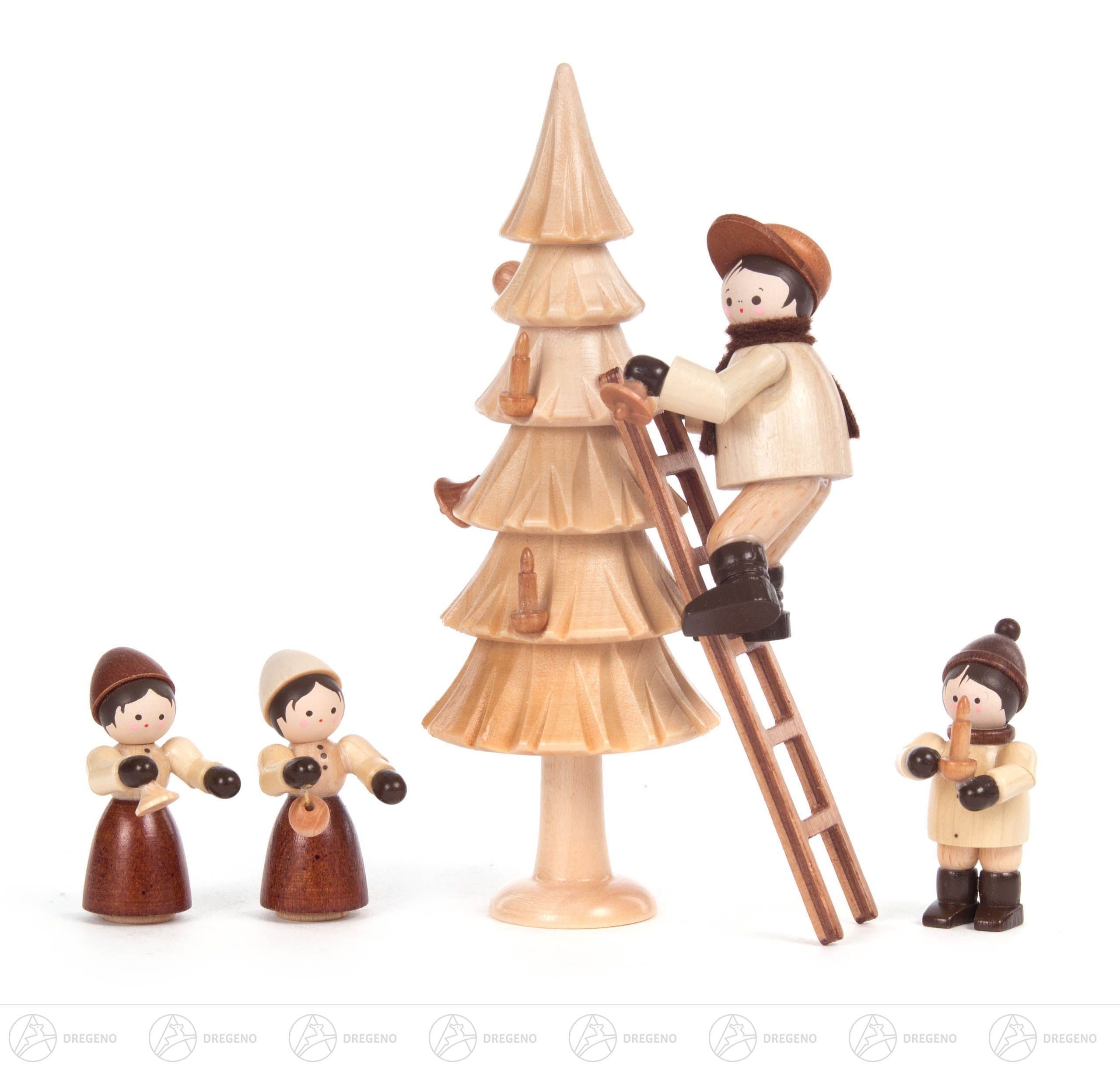 Dregeno Erzgebirge Weihnachtsfigur Weihnachtliche Miniatur Weihnachtsbaum schmücken (5) Höhe ca 13 cm