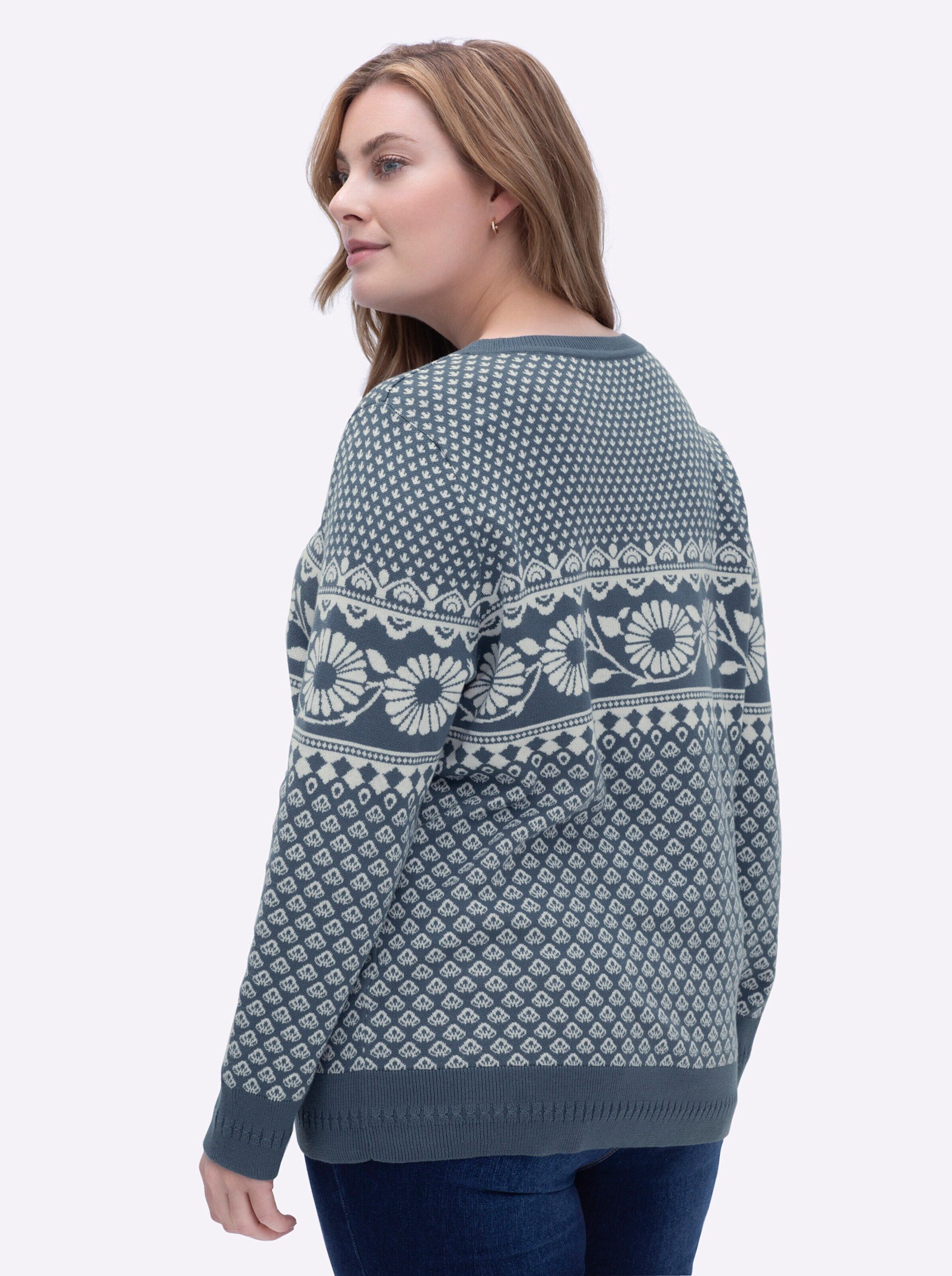 Witt Strickpullover Jacquard-Pullover Langarm Jacquard