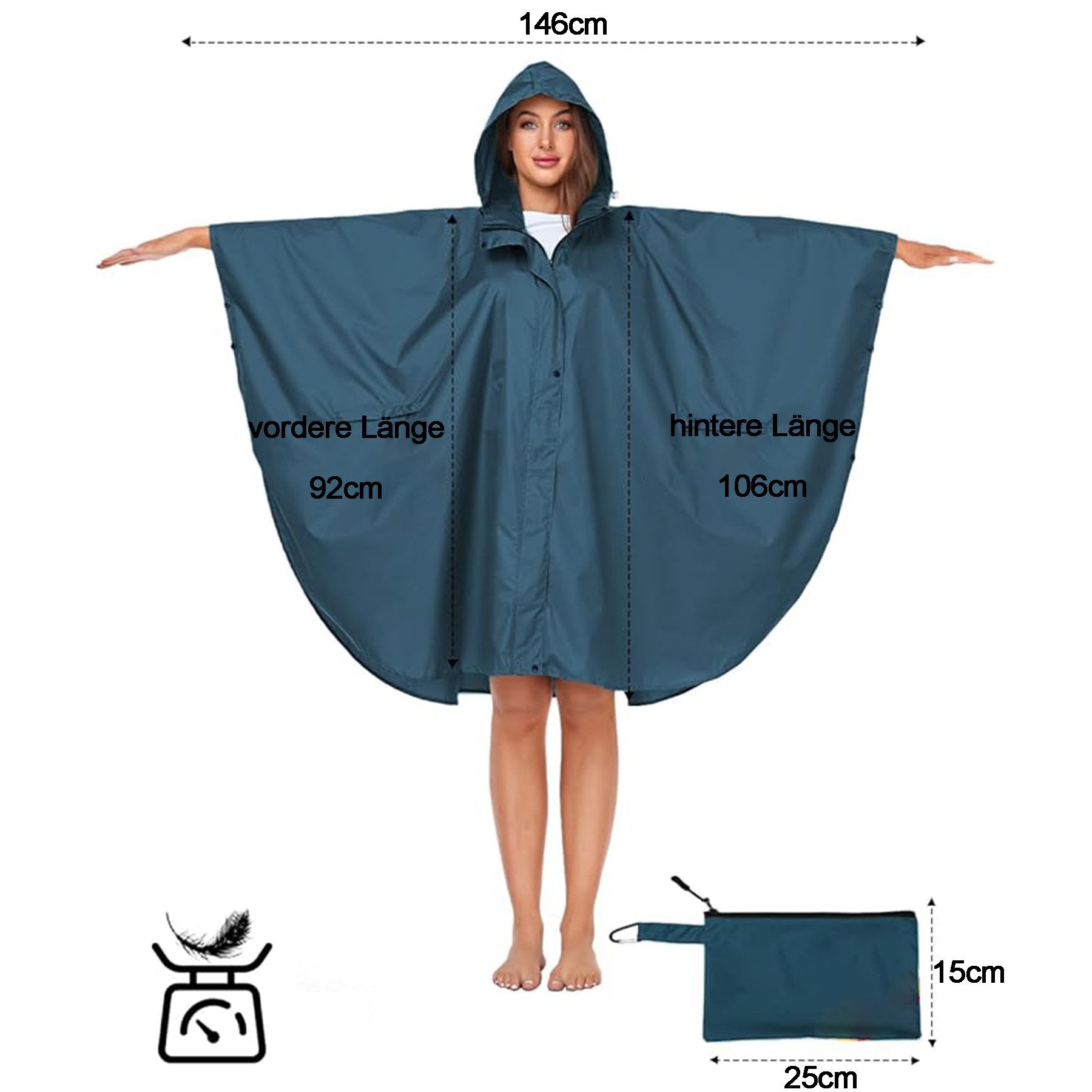 Mutig Regenmantel Regen Poncho, Wasserdichte Faltbar Regenmantel, Regenjack günstig online kaufen