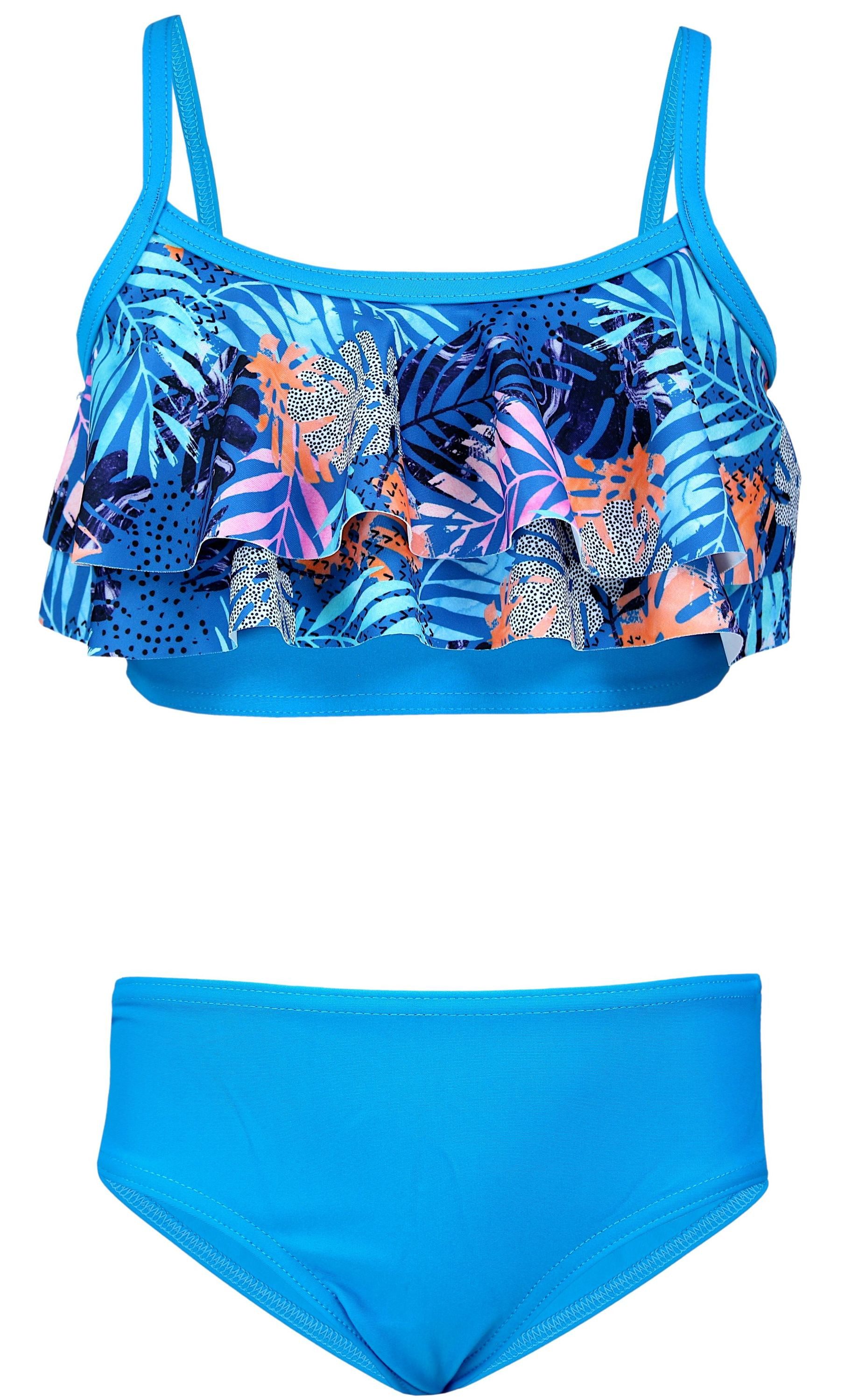 Aquarti Bustier-Bikini Aquarti Mädchen Bikini Set Bustier Bikinislip Zweiteiliger Badeanzug