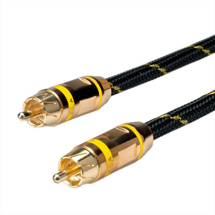 ROLINE GOLD Cinch-Verbindungskabel simplex ST/ST gelb Audio-Kabel Cinch (RCA) Männlich (Stecker) Cinch (RCA) Männlich (Stecker) (500.0 cm) Retail Blister