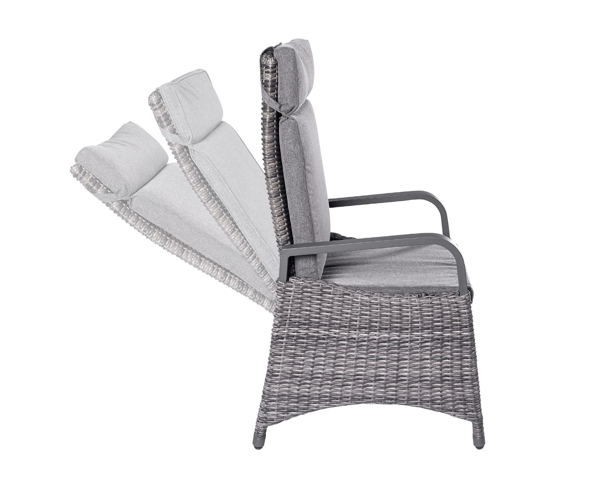 LC Garden Gartenstuhl Komido Dining Positionsstuhl Verstellsessel grau-mix (Positionsstuhl)
