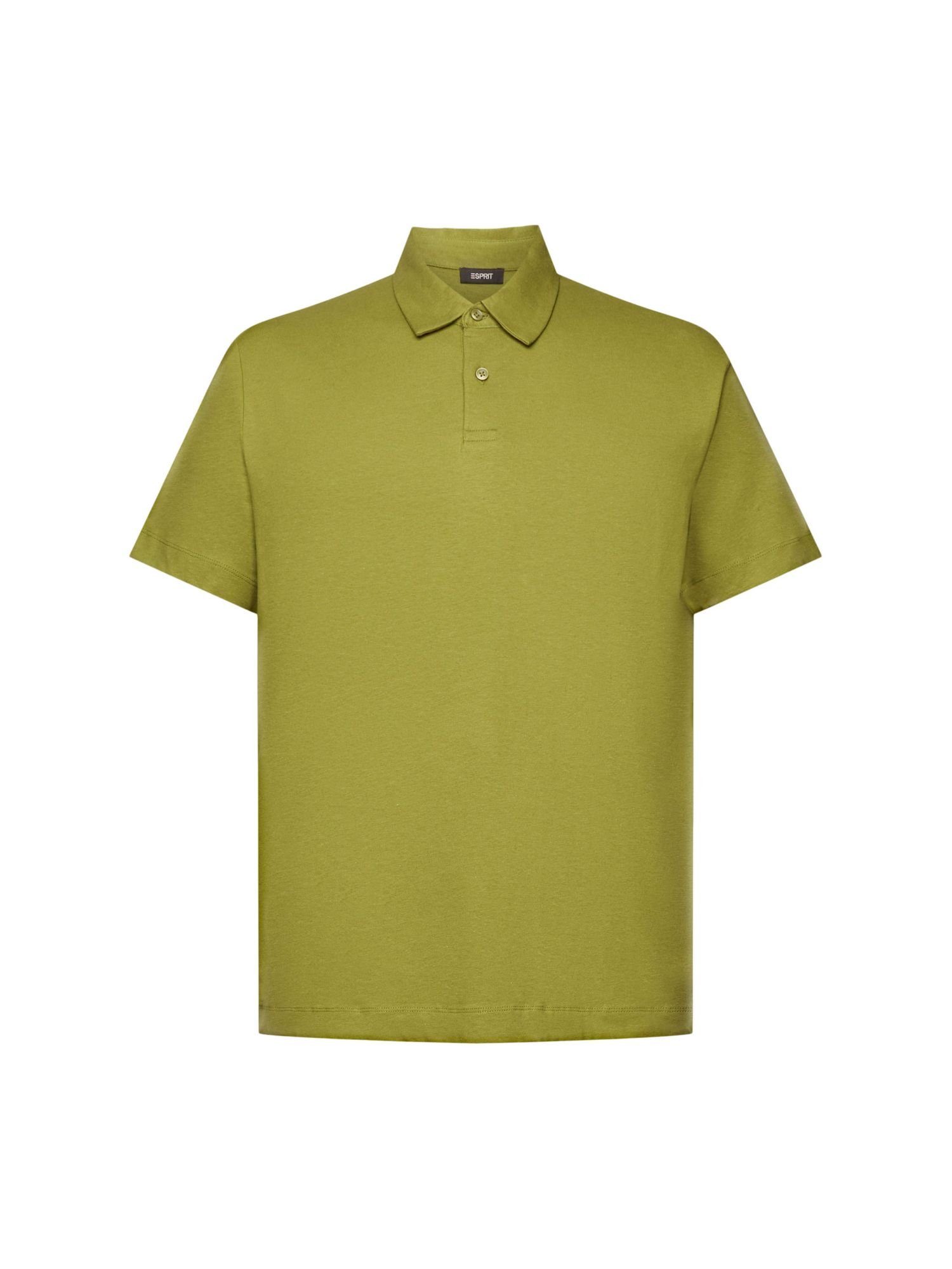 Esprit Collection Poloshirt Jersey Poloshirt, Baumwolle-Leinen-Mix LEAF GREEN
