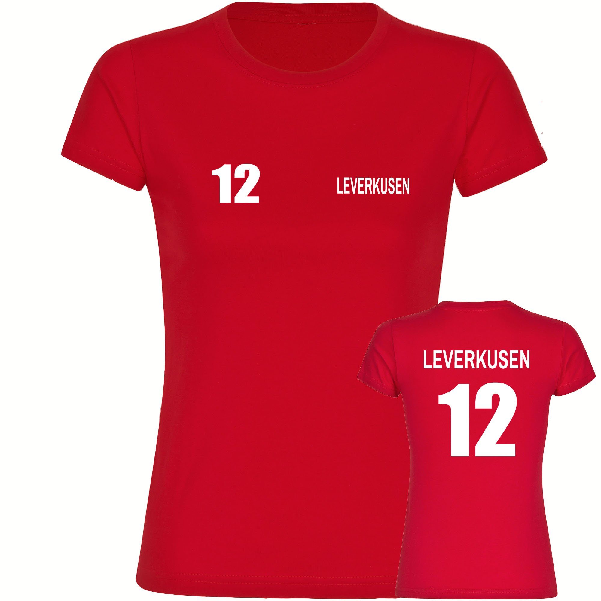 multifanshop T-Shirt Damen Leverkusen - Trikot Nummer 12 - Frauen günstig online kaufen
