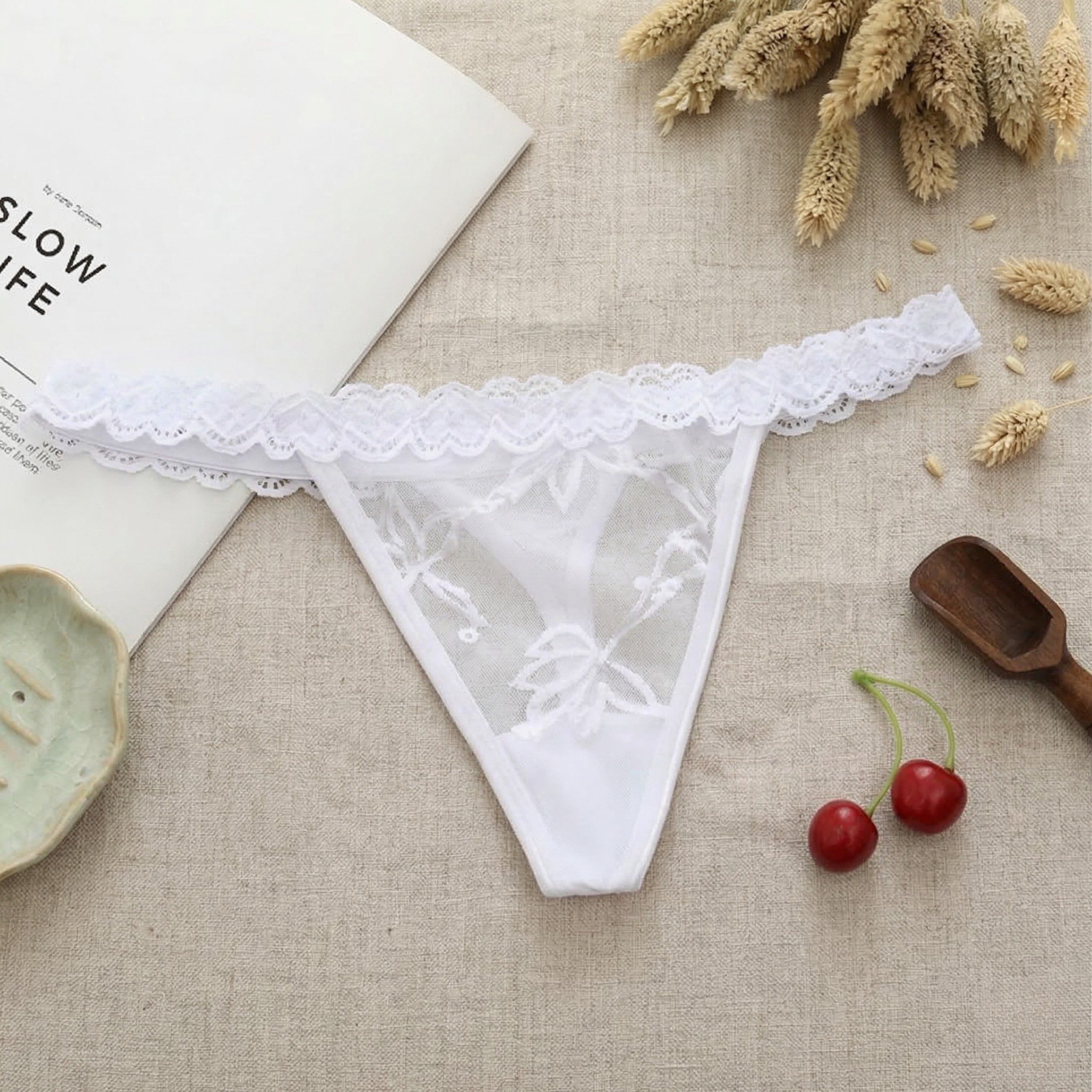 NEXORA Stringtanga Tanga, String, Damenunterwäsche, Spitzenstring, Dessous Onesize mit elastischem Bund, passt sich Ihrem Körper optimal an