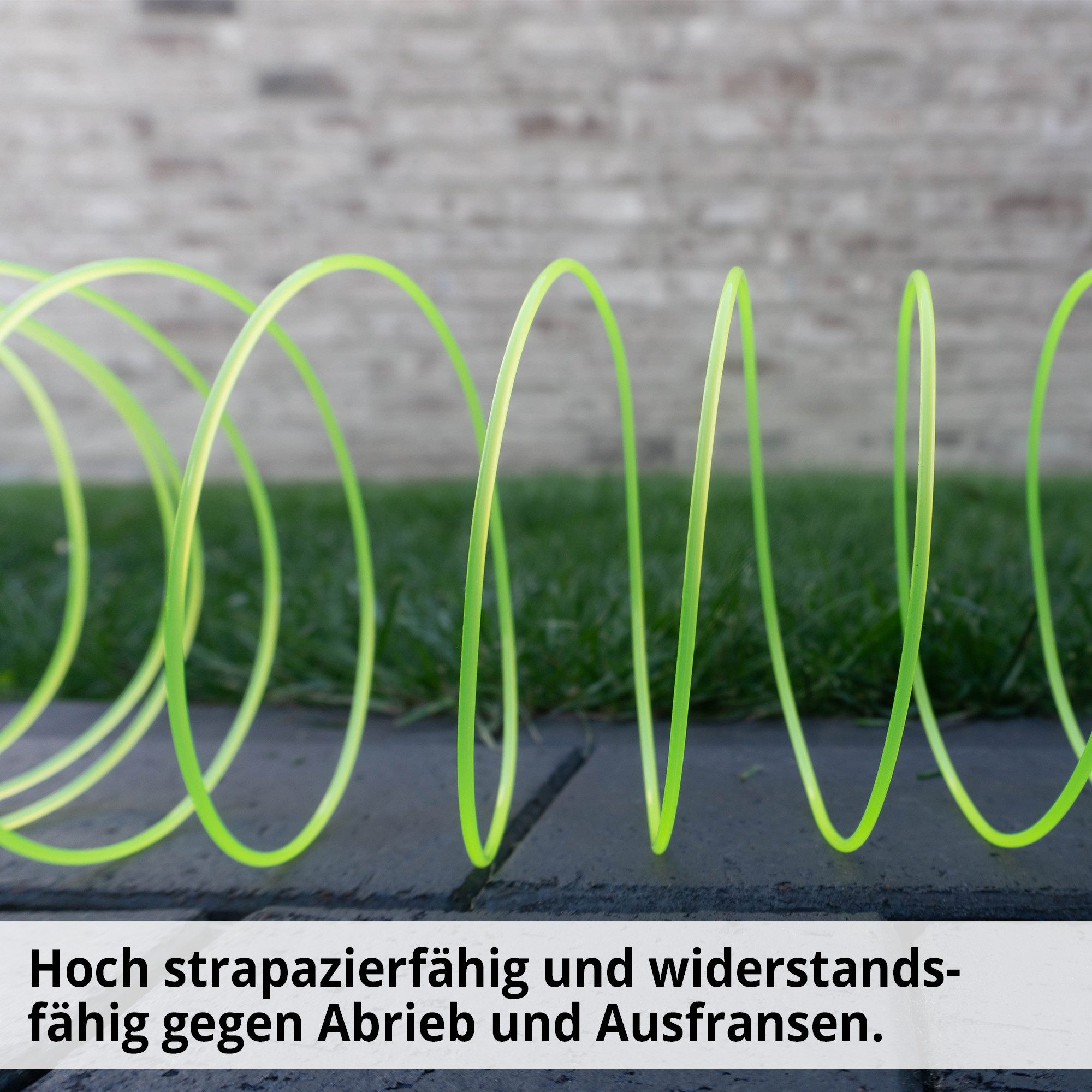Hecht Rasentrimmer-Ersatzspule 10018016 Trimmerfaden 1,6 mm Mähfaden Nylonfaden neongelb, 180 m Fadenlänge, Rundfaden für Motorsense, reißfest, witterungsbestän – Bild 5 von 5
