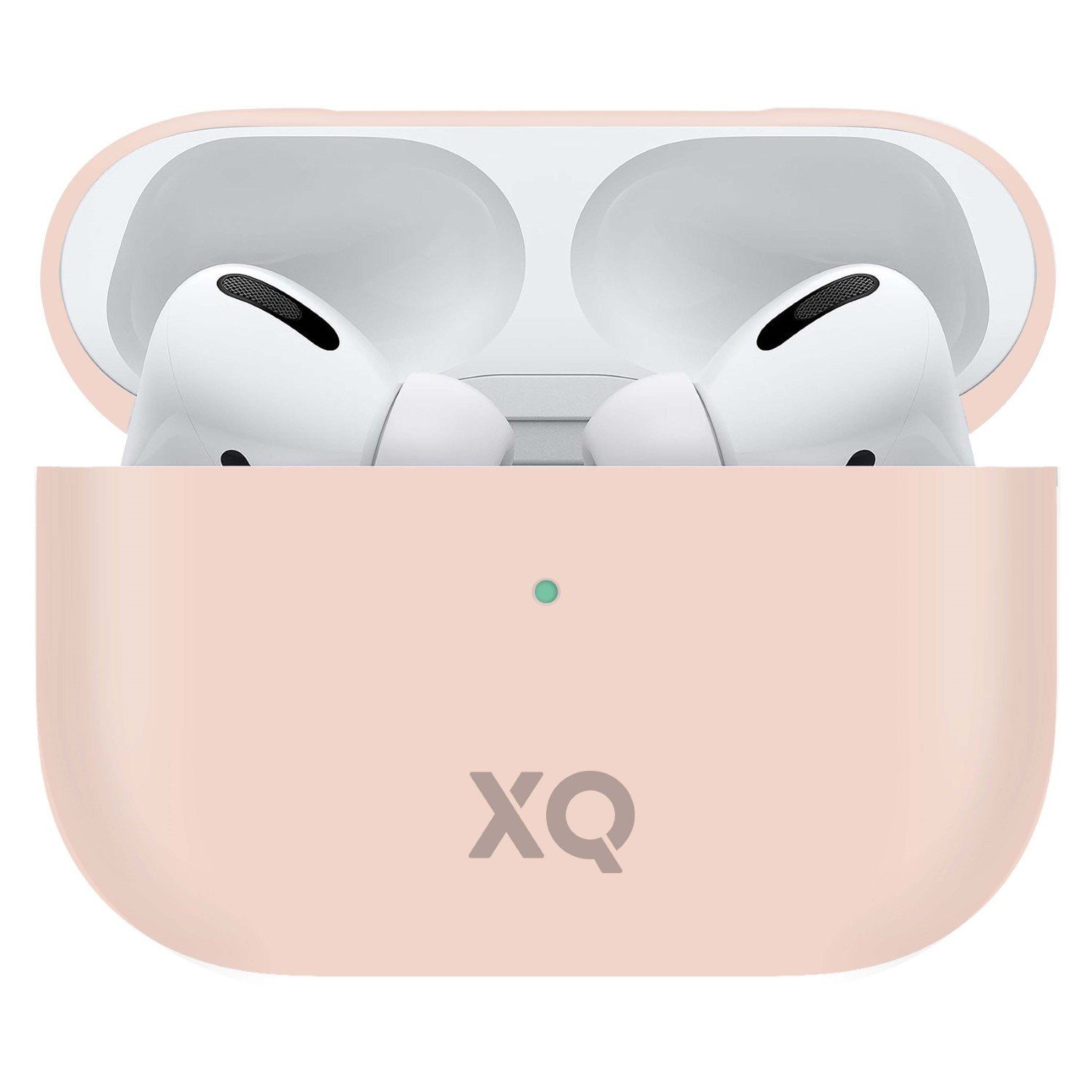 XQISIT Kopfhörer-Schutzhülle Etui Silikon Skin Case Cover Schutz-Hülle Pink, passend für Ladecase Apple AirPods Pro Bluetooth Ohrhörer Kopfhörer