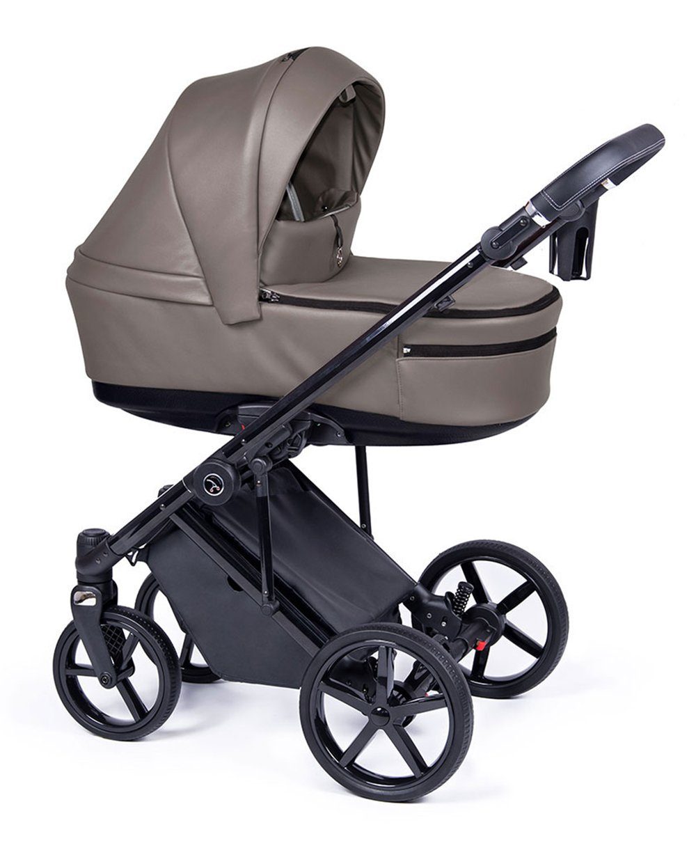 in Teile Kombi-Kinderwagen - 2 - schwarz 1 Kinderwagen-Set Eco 21 babies-on-wheels Fado = Gestell Braun in Designs 14