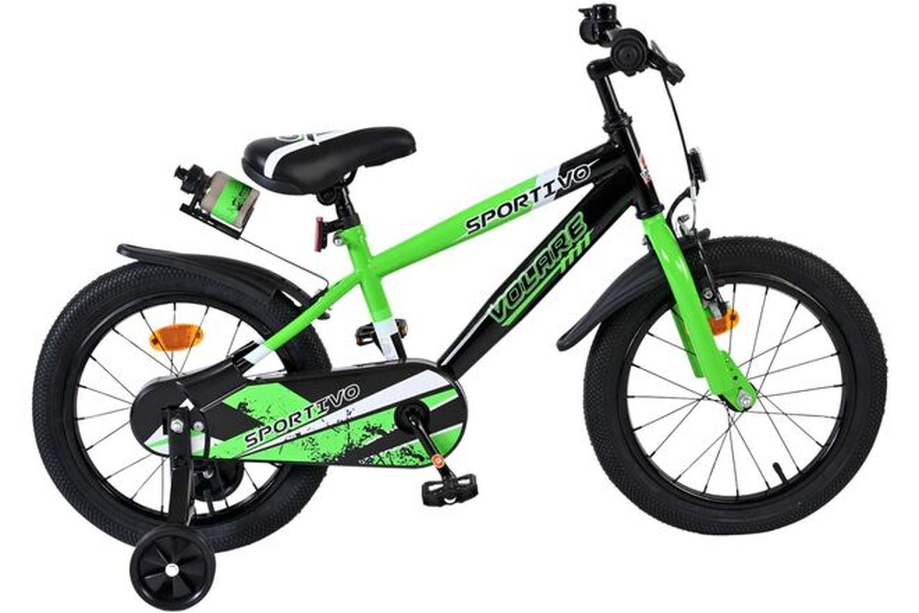 Kinderfahrrad Sportivo Kinderfahrrad - Jungen - 16 Zoll - Grün Schwarz