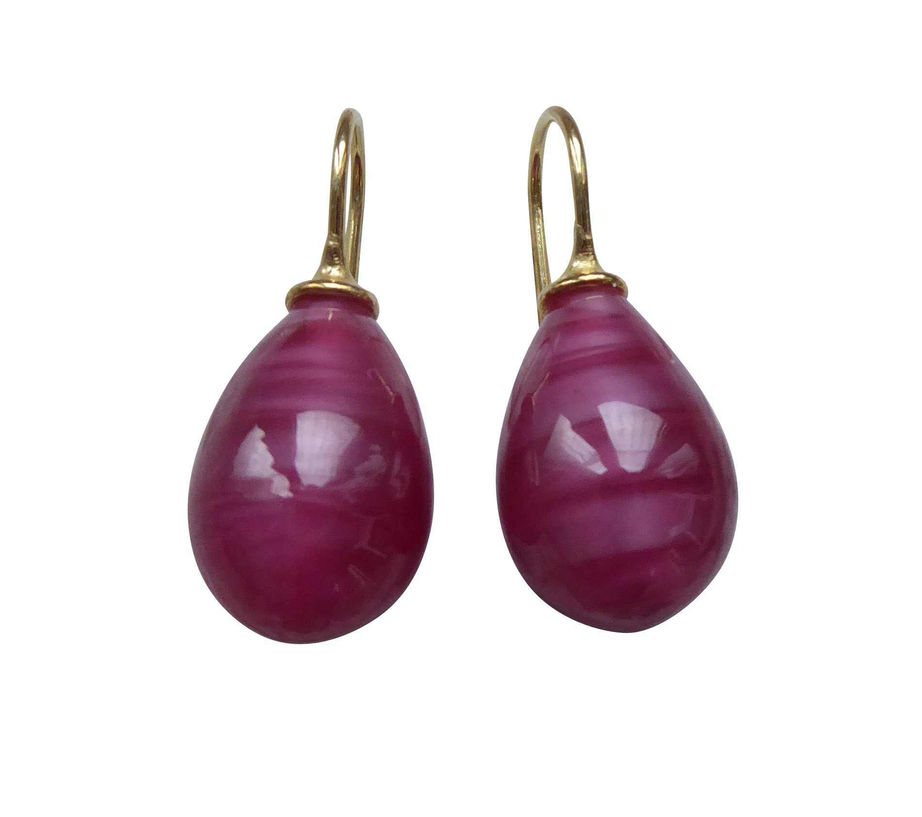 Paar Ohrhänger Lea rubin gold-platt. Geschenk Geburtstag festlich