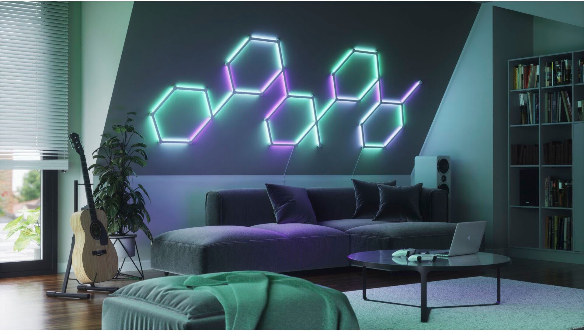 Dimmfunktion, Lines, Lichtleiste Farbwechsler LED integriert, fest LED nanoleaf