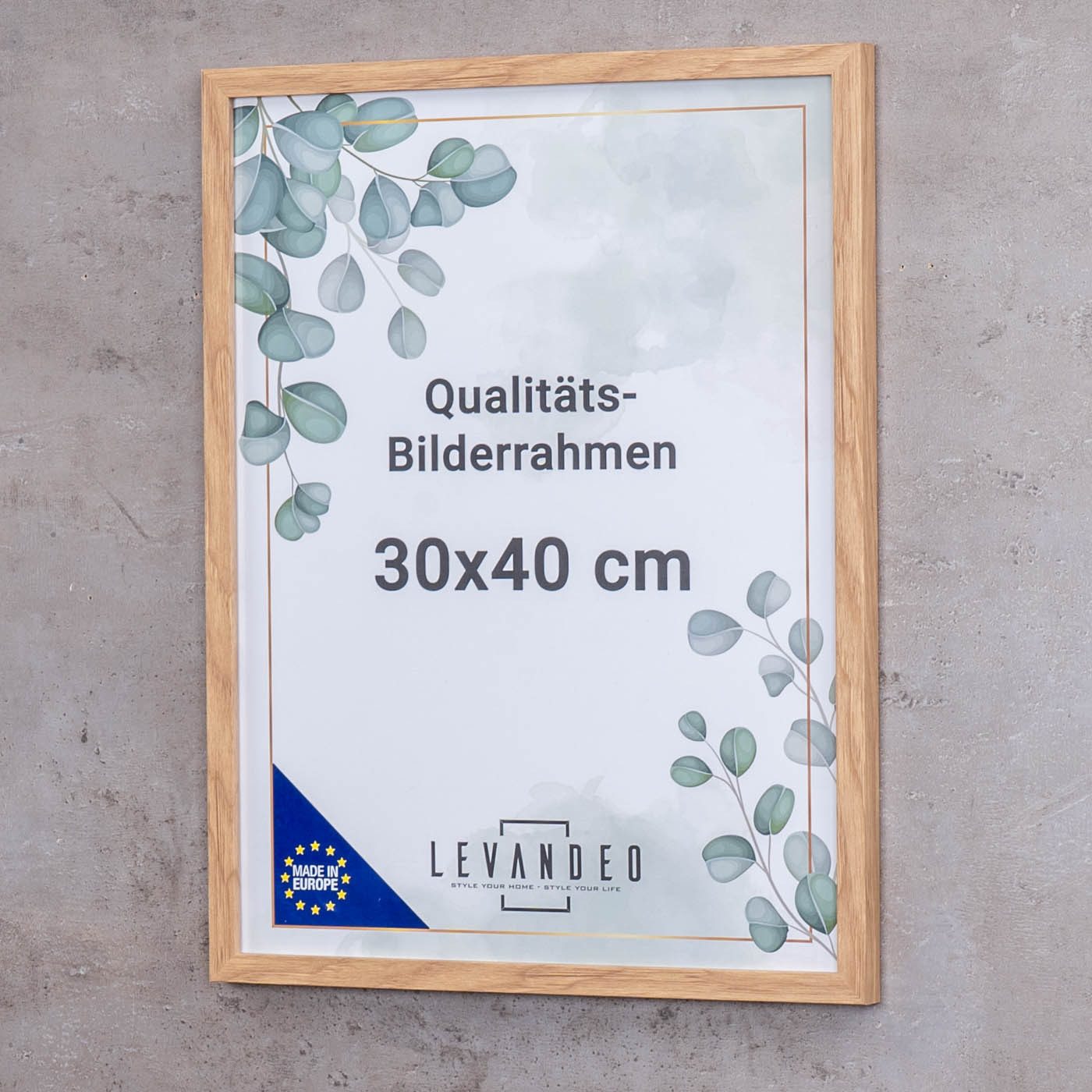 Levandeo® Bilderrahmen, Bilderrahmen Natur Eiche Optik 30x40 Made in EU Pos günstig online kaufen