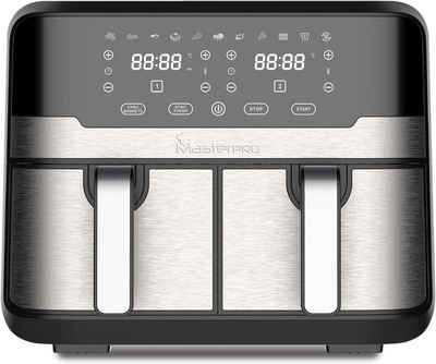 MasterPRO Heißluftfritteuse LED-Touchscreen und Antihaftkorb 11 Funktionen in 1, 2100,00 W, Am besten zum Kochen, geringer Fettverbrauch