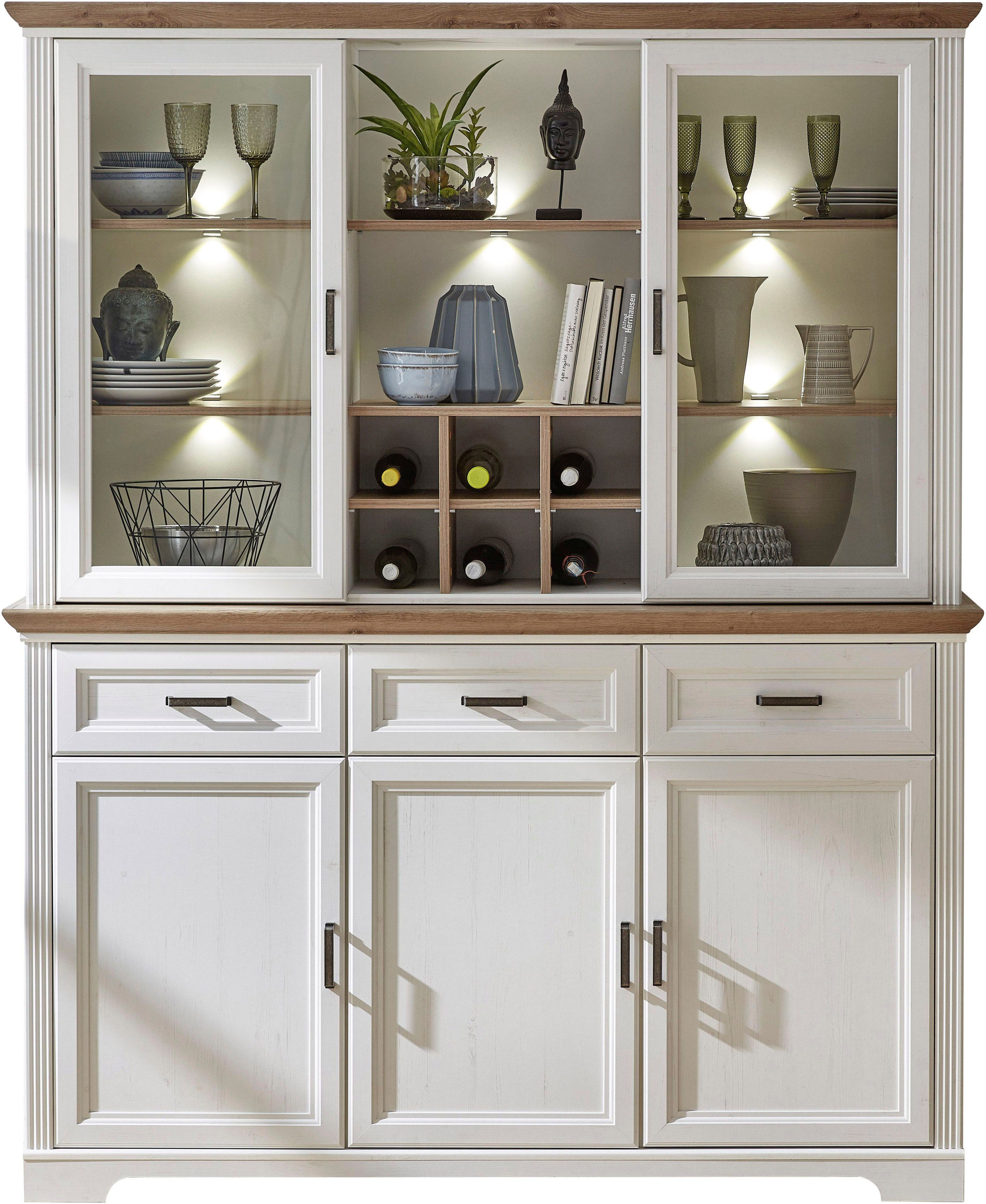 Innostyle Vitrine Jasmin (1 Sideboard und 1 Aufsatzvitrine) 2-teilig