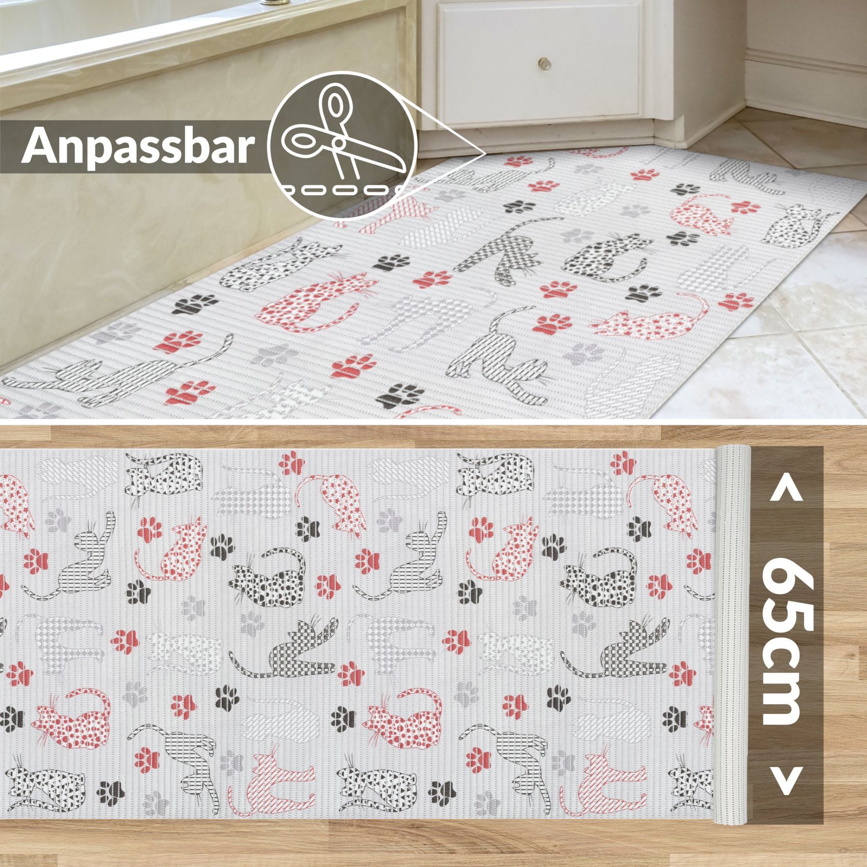 ANRO Schaum-Badematte Antirutschmatte Weichschaummatte Kitty-Katze Premium günstig online kaufen