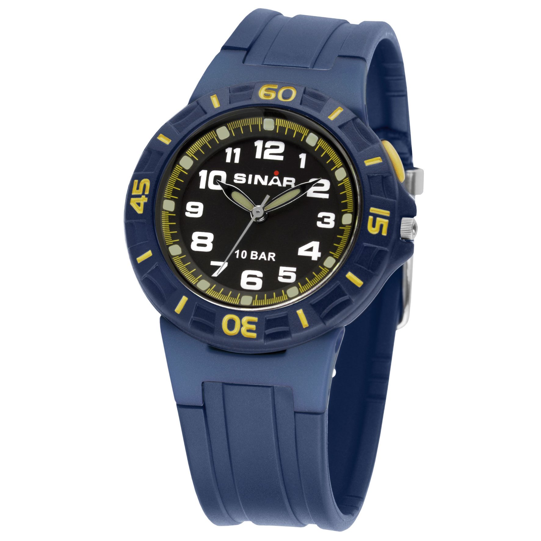 SINAR Quarzuhr XB-20 Jugend Armbanduhr Sportuhr PU-Band, analog sportlich modern Geschenkidee Junge Ø 38 mm