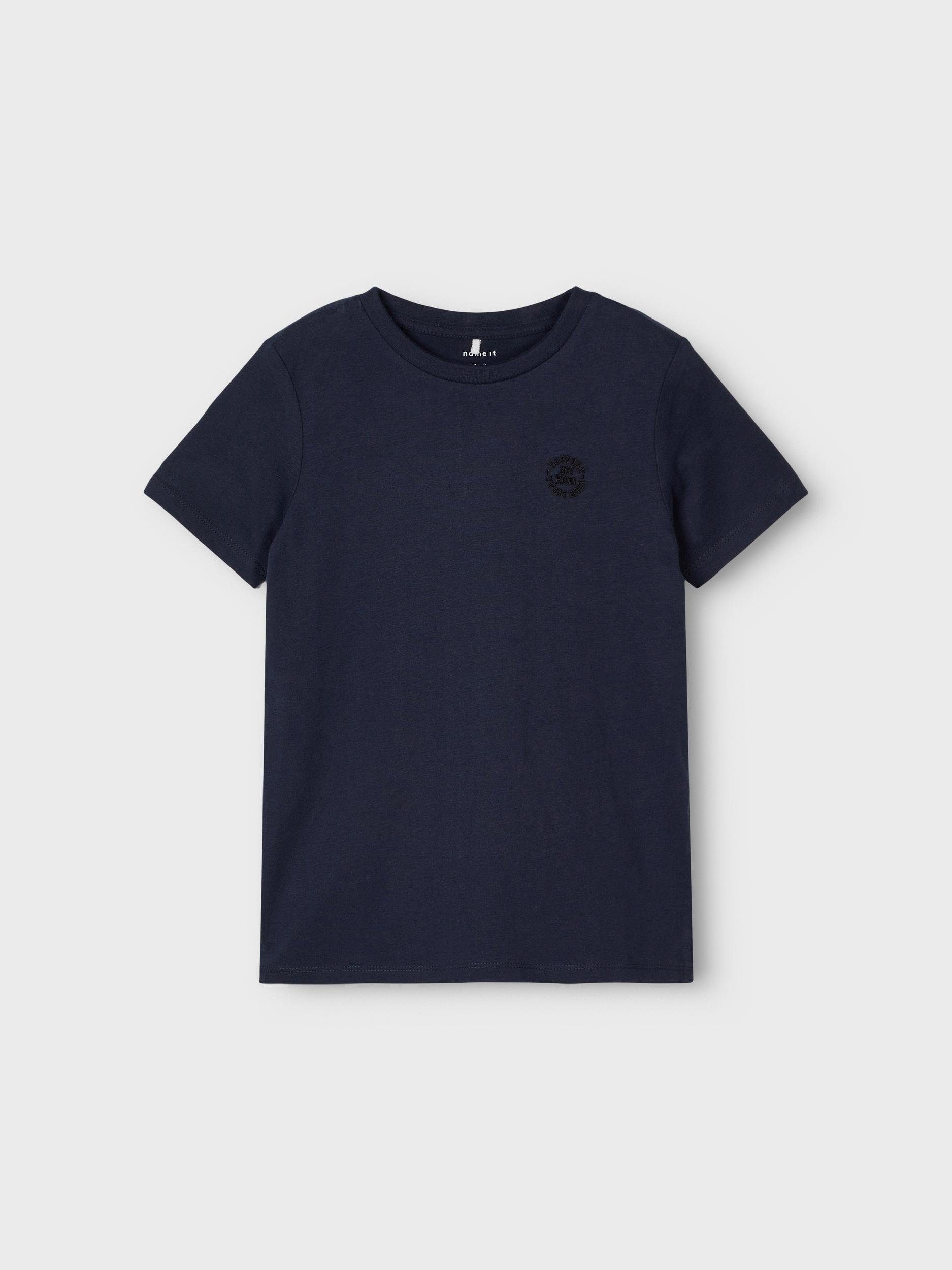 Name It T-Shirt Baumwolle Baumwoll-Shirt Sapphire Print, aus lizensiertem (1-tlg) mit Dark kurzärmelig reiner Jungen