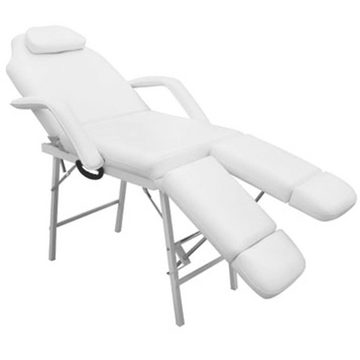 vidaXL Massagesessel Kosmetikstuhl Tragbar Kunstleder 185×78×76 cm Weiß