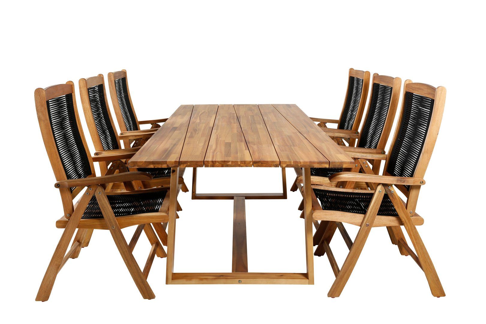 ebuy24 GartenEssgruppe Plankton Gartenset Tisch 100x220cm und 6 Stühle