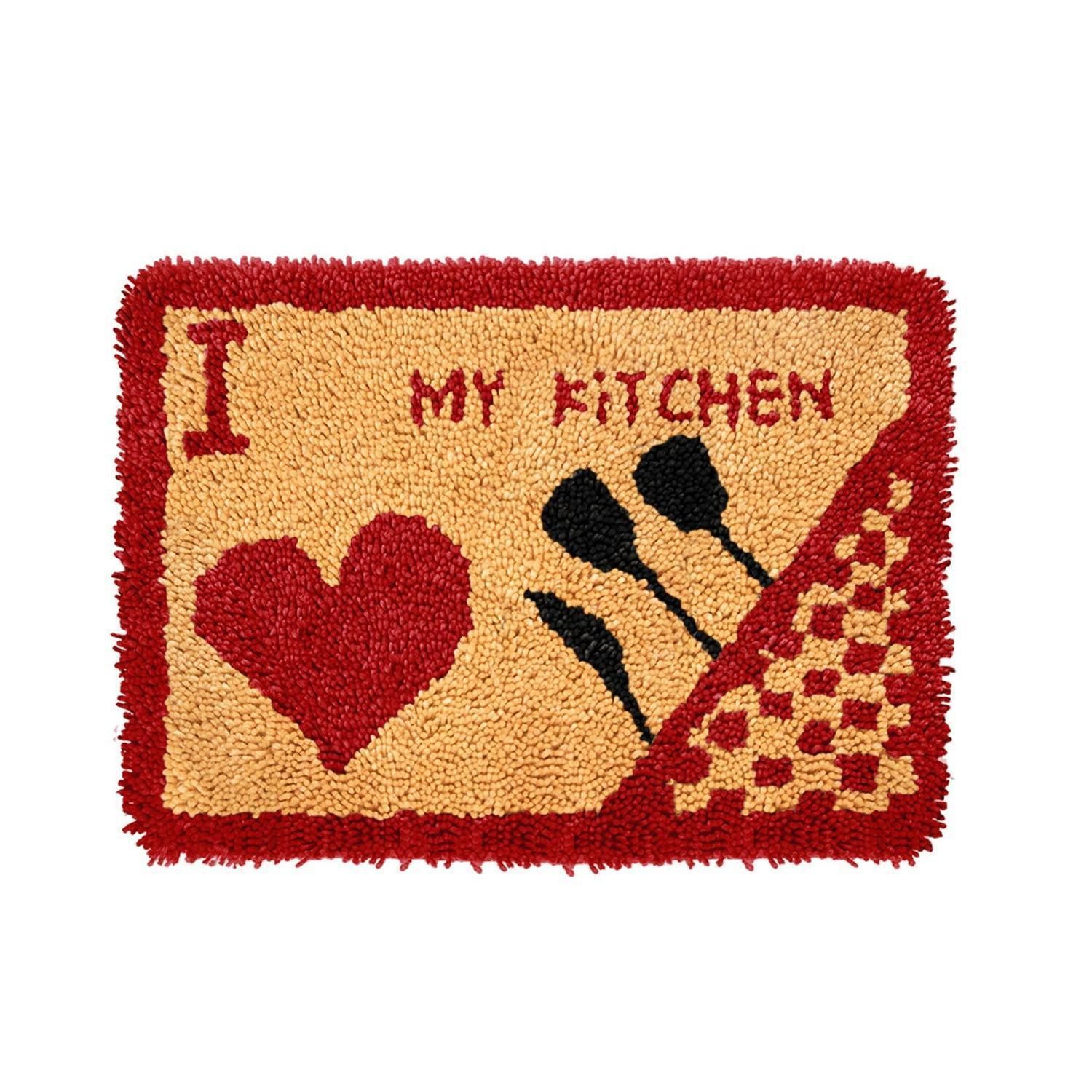 LuxusKollektion Kreativset Knüpfhaken Teppich Set DIY Heimdeko 50x38 cm