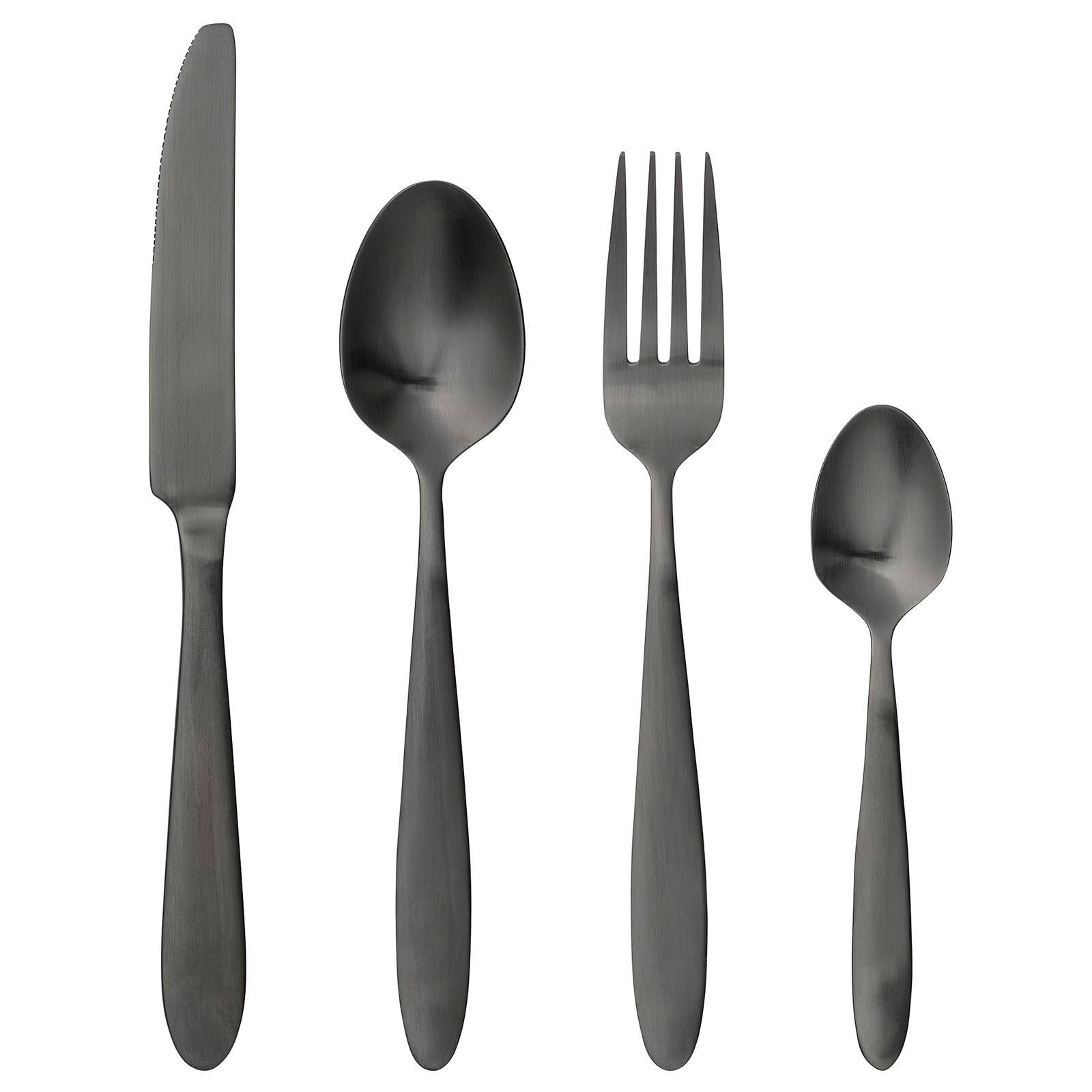 Bloomingville Besteck-Set BLOOMINGVILLE Frea Besteckset schwarz (4-tlg), Edelstahl