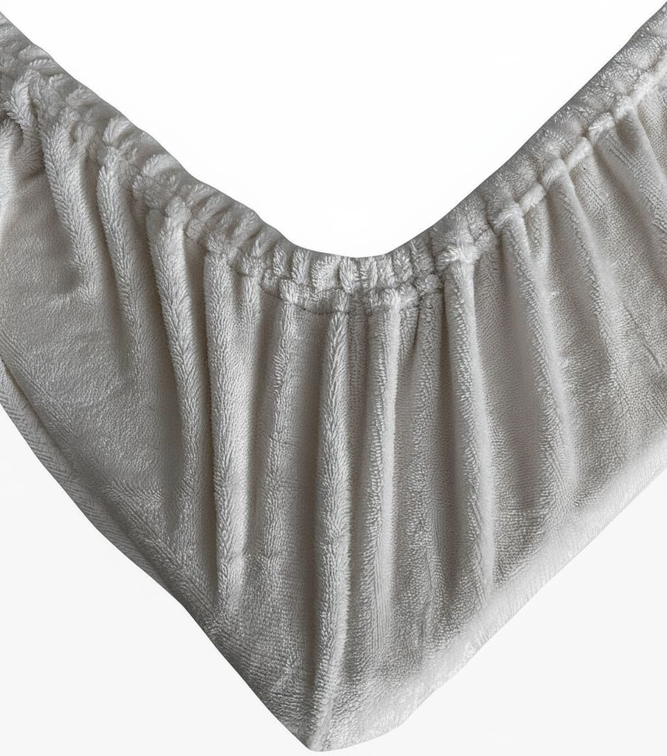 Leonado Vicenti Spannbettlaken Winter Teddy Plüsch Cashmere Touch Gummizug Spannbetttuch, Nicky, Gummizug: rundum, (1 Stück), flauschig warm kuschelig extra wei – Bild 5 von 5