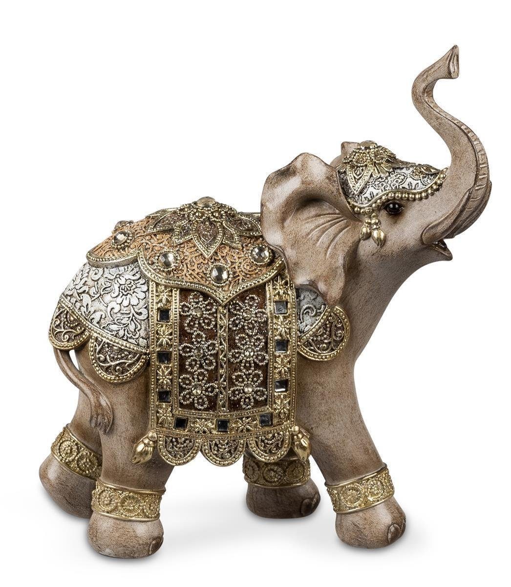 dekojohnson braun asiatische-Dekofigur 25x10x26cm Elefant Dekofigur
