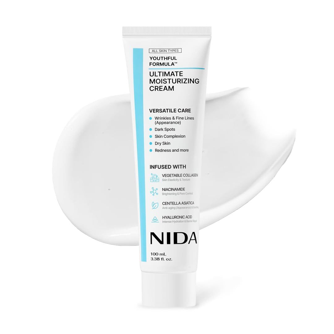 NIDA Tagescreme Youthful Formula Ultimate Moisturizing Cream 100ml – Hyaluronsäure Niacinamid & Centella Asiatica – Intensive Feuchtigkeitspflege für strahlende, ebenmäßige Haut, Korean Skincare für alle Hauttypen
