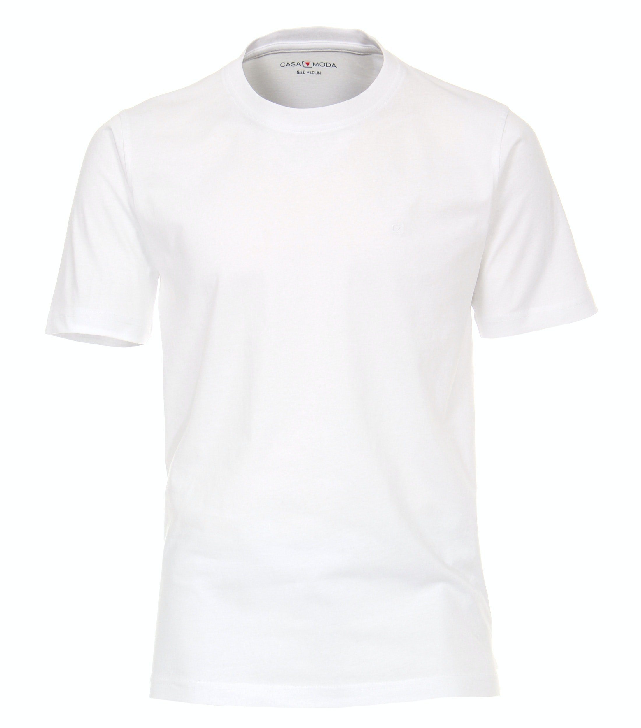 (2-tlg) Shirt im CASAMODA Herrenshirt weiß Pack T-Shirt mit 2er
