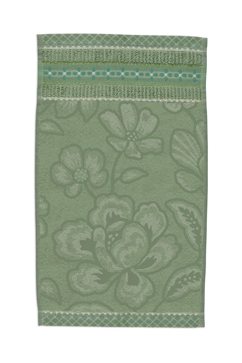 PiP Studio Gästehandtuch Jasmin Jaquard Gästehandtuch green 30x50cm (1 Stück) bh, 100% Baumwolle (325902)