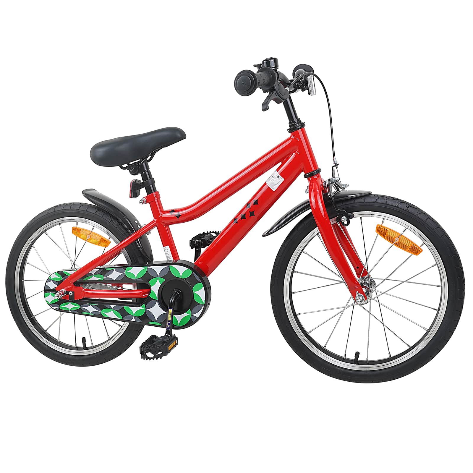 vidaXL Kinderfahrrad 123 x 51 x 78 cm Kinderfahrrad 18 Zoll für 5-7 Jahre alt Rot