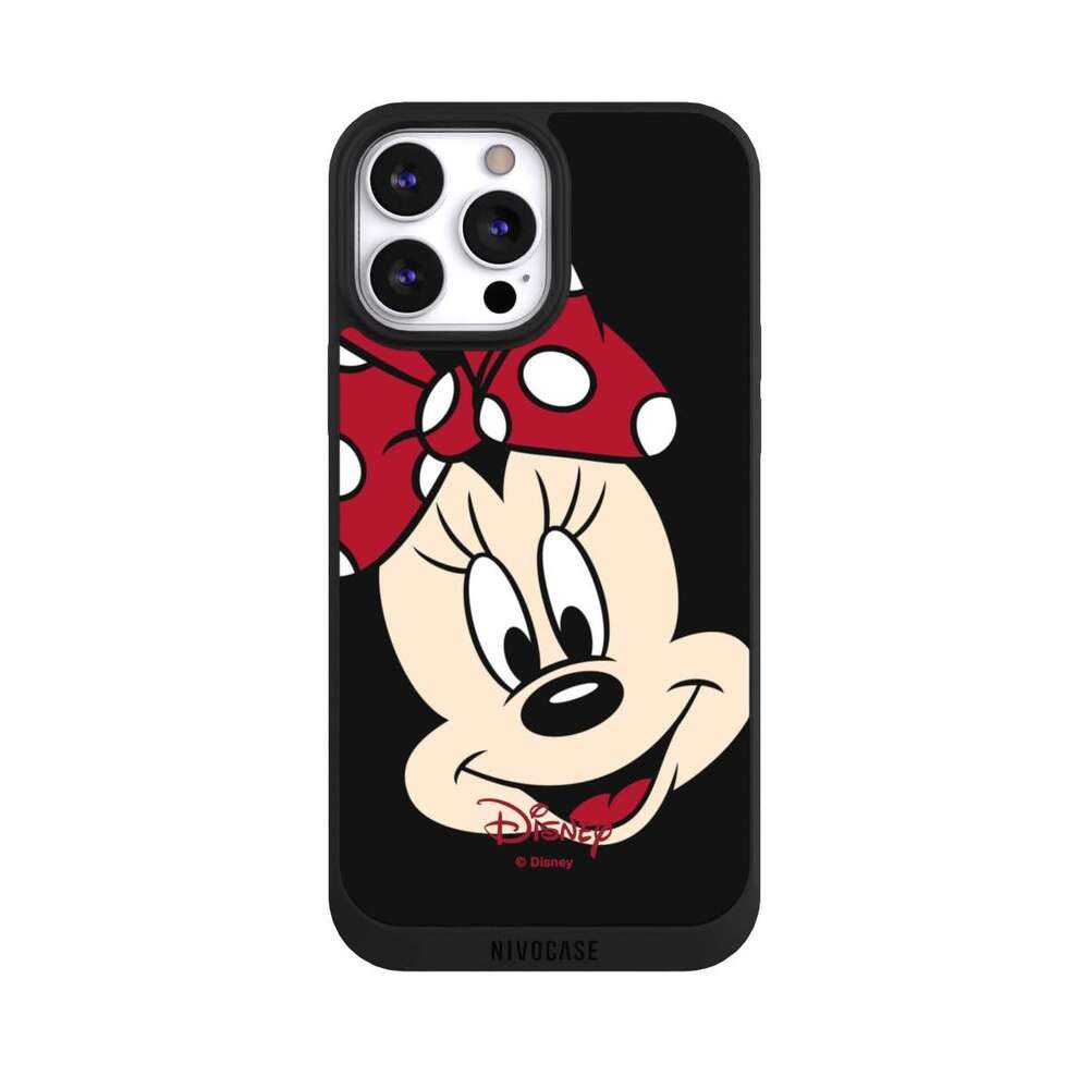 NIVOCASE Handyhülle Minnie Mouse Disney Offizielles Lizenzprodukt Minnie All Over, Apple iPhone 13 Pro Max Handyhülle Hülle NIVOpure Case Schwarz