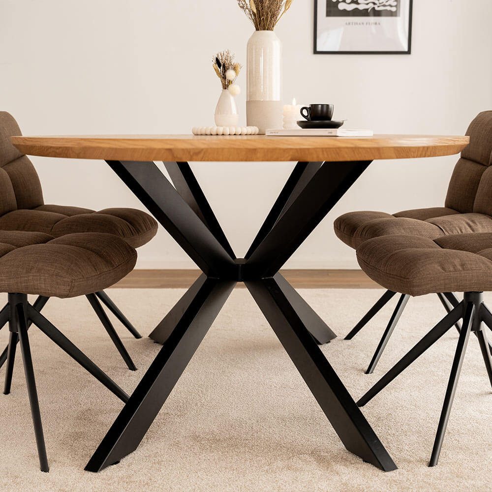 HOME DELUXE Esstisch Oval AVENTIS inkl. Sternfuß 200 x 120 cm