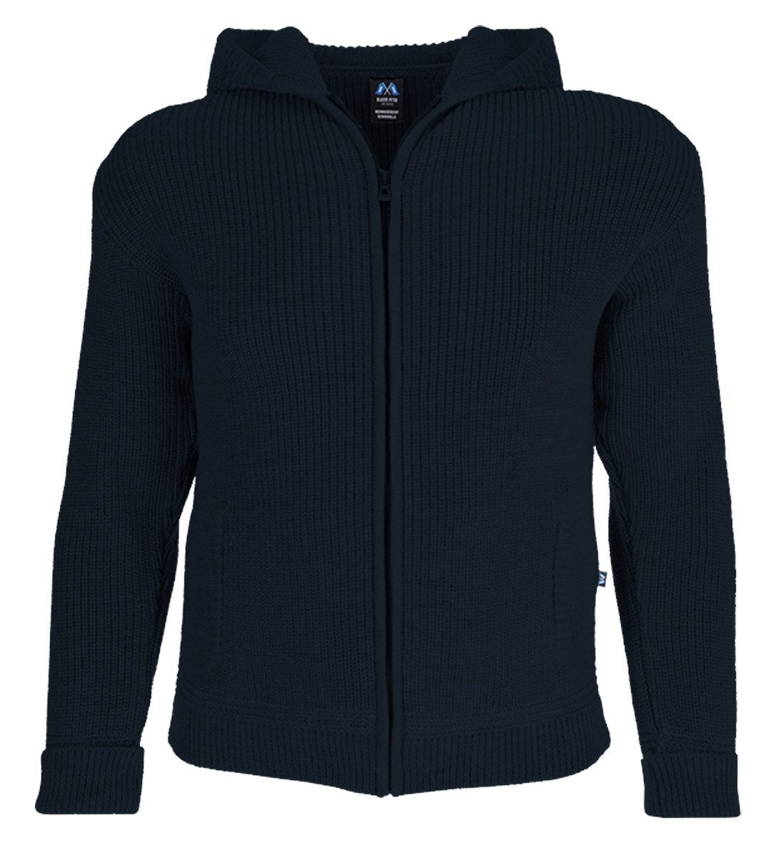 Blauer Peter Strickjacke aus Merino mit Kapuze und Taschen
