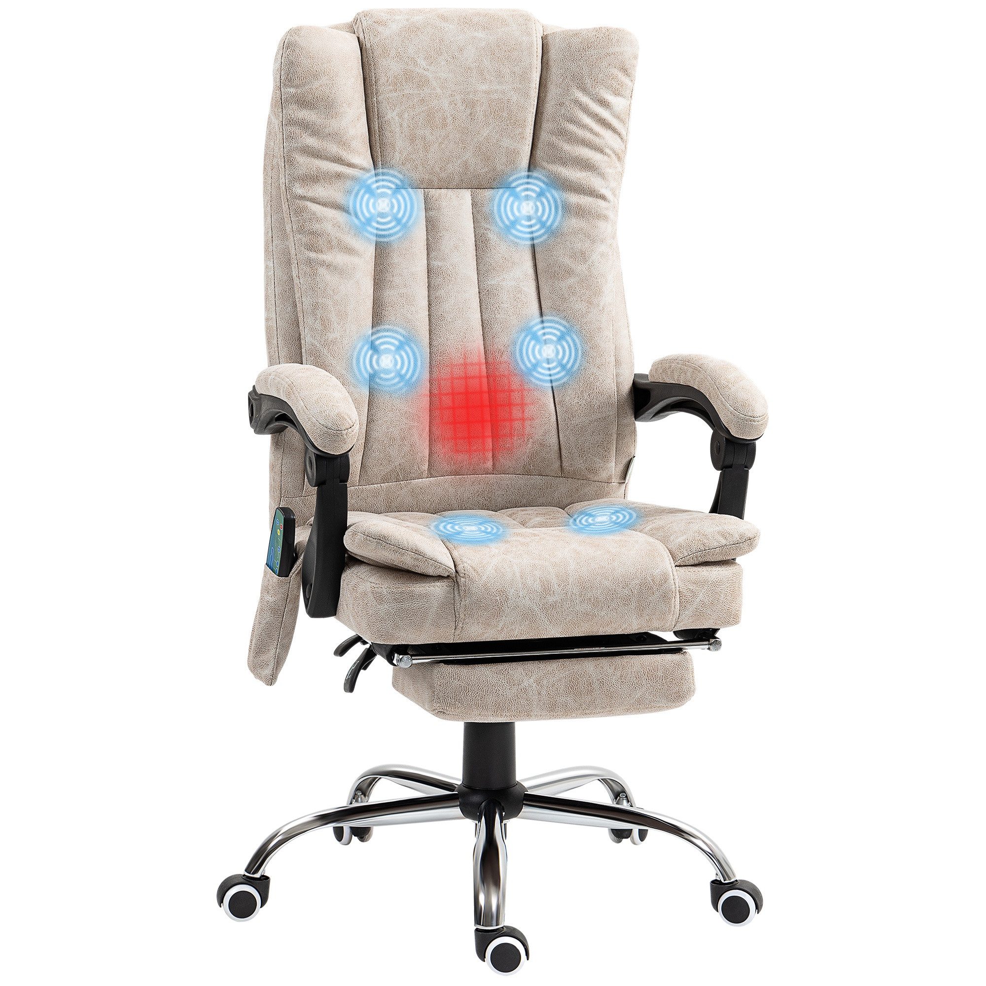 Vinsetto Schreibtischstuhl Massagesessel mit Heizfunktion, Liegefunktion, günstig online kaufen