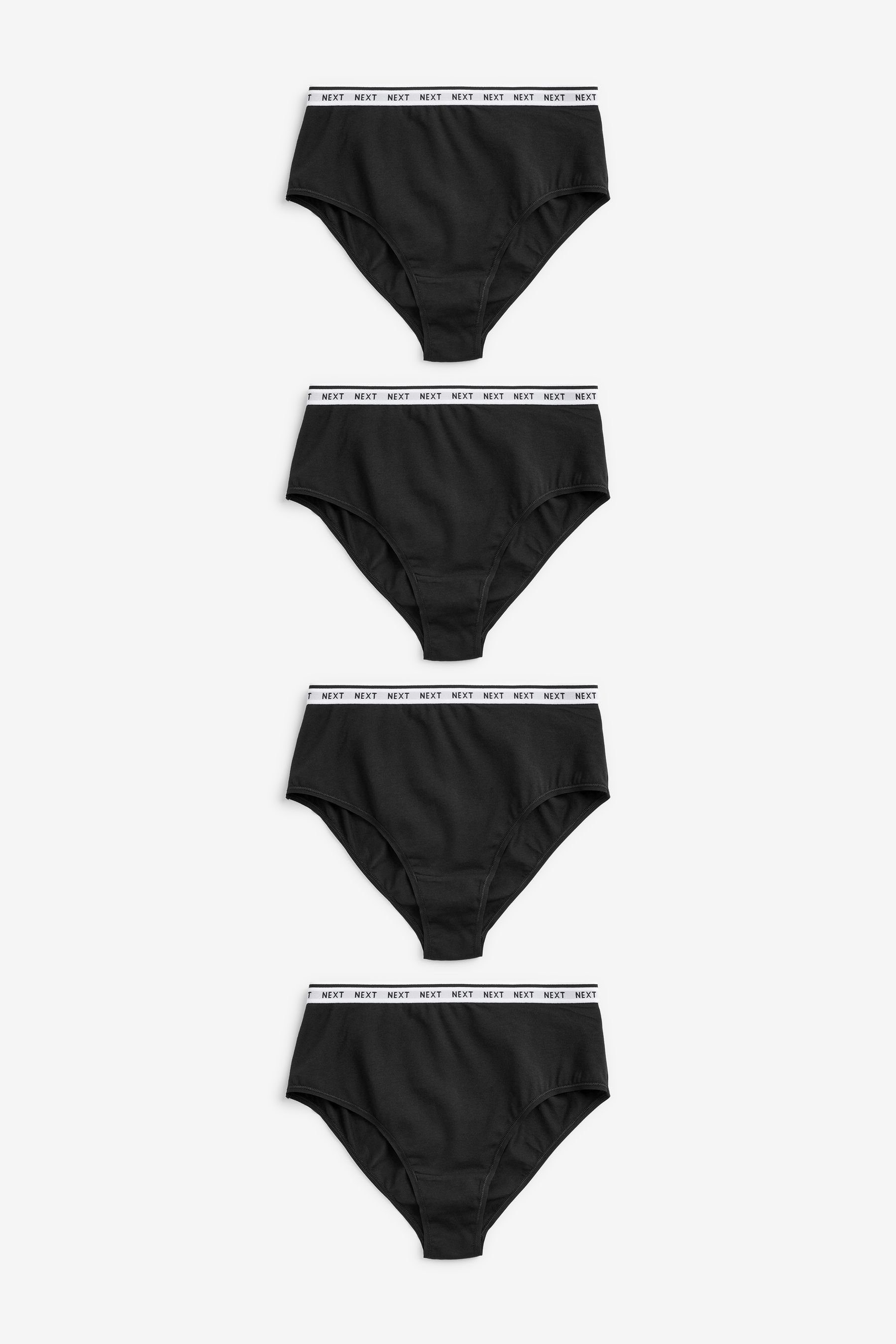 High-Waist-Slip 4er-Pack Slips mit Logo, hoher Beinausschnitt