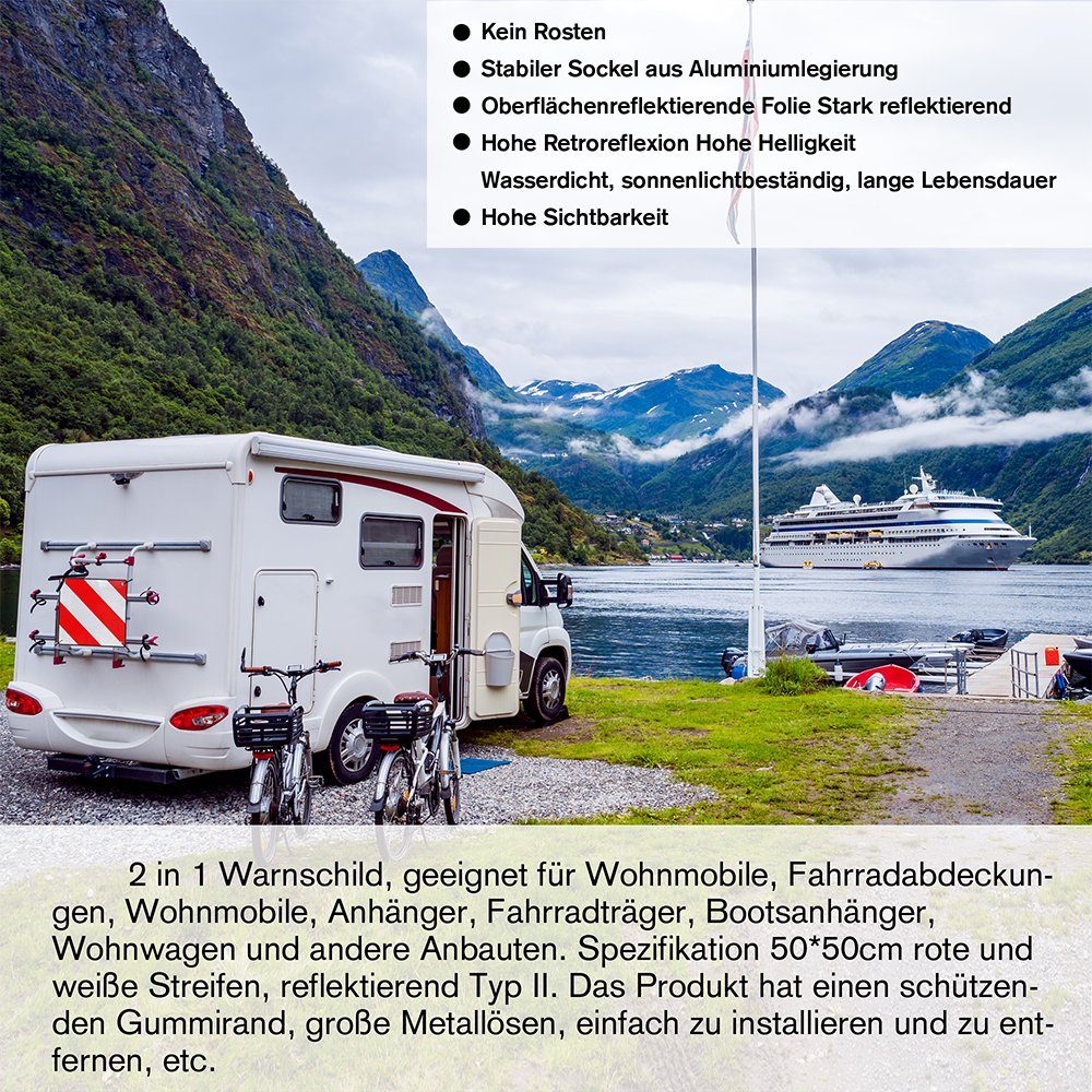 Mucola Tafel 2in1 Warntafel Spanien UND Italien Aluminium 500mm rot-weiß, (Stück, 1-tlg., Warntafel), 2in1