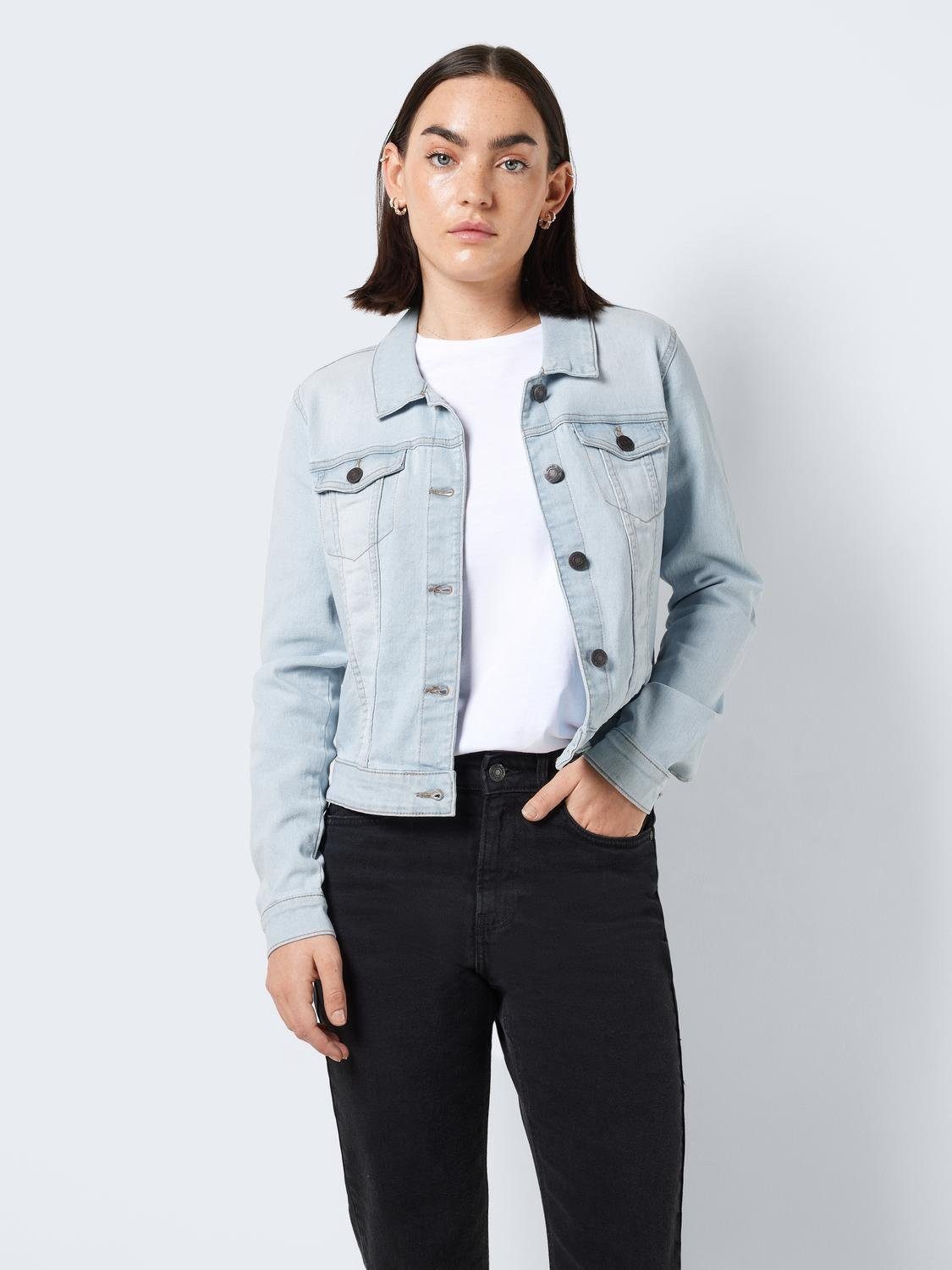 Noisy may Jeansjacke Klassische Jeansjacke mit femininen Denim Details 7225 in Hellblau