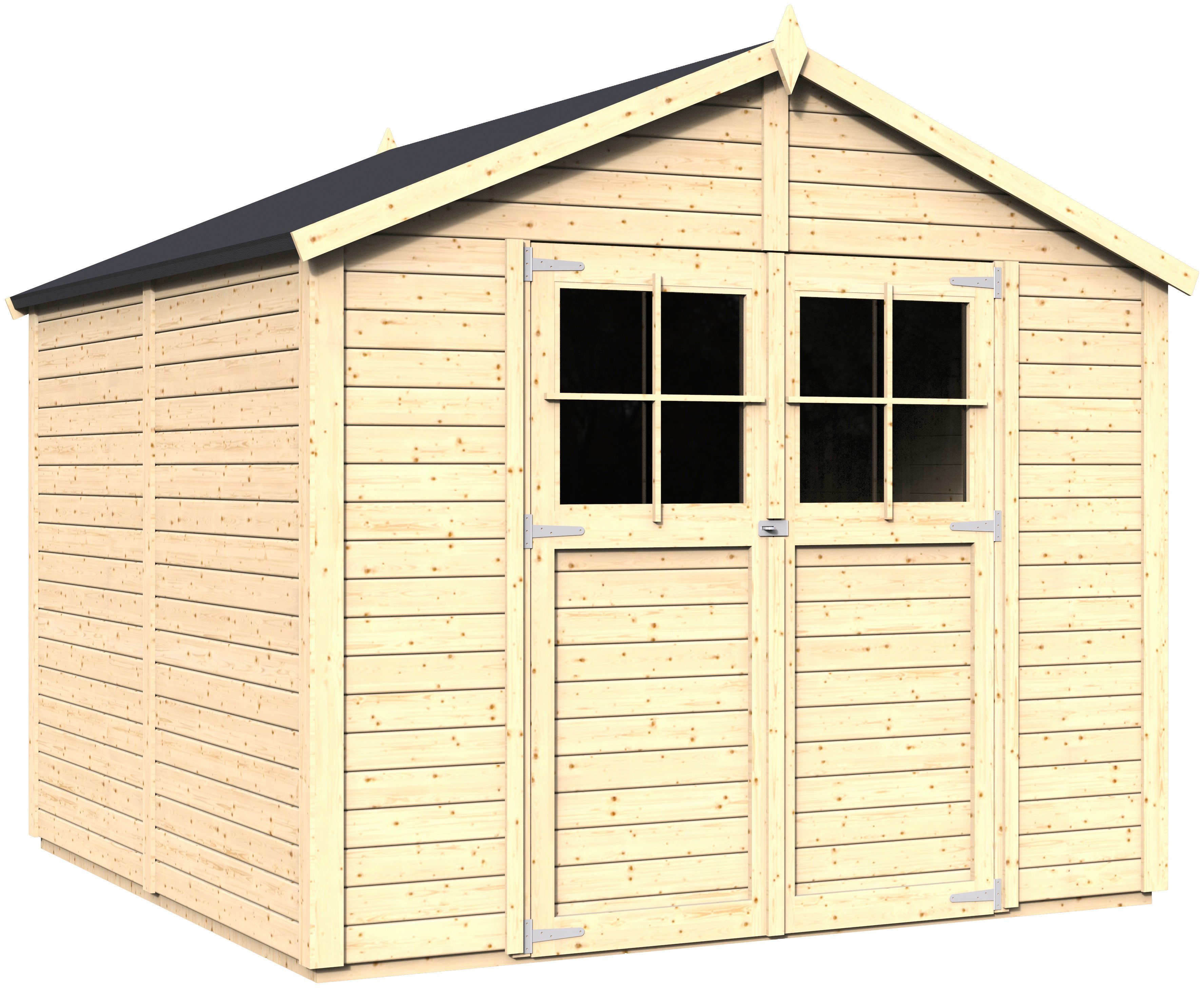 KONIFERA Gartenhaus Osterbek 4 aus naturbelassenem Fichtenholz, BxT: 259x251 cm, inklusive Fußboden