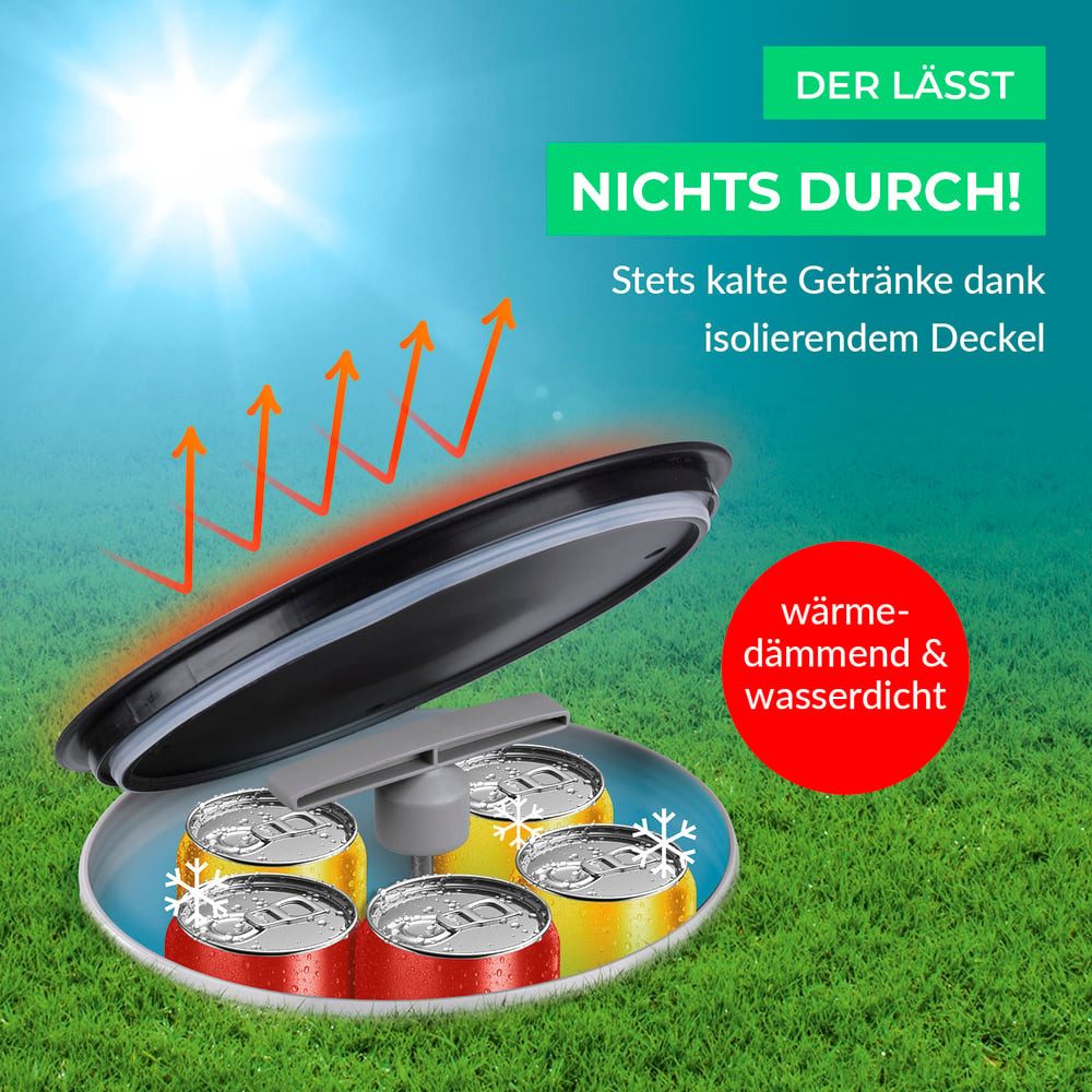 EASYmaxx Outdoor-Flaschenkühler Flaschenkühler Outdoor, Flaschen- und Dosen-Kühler, Bis zu 13 Flaschen & Dosen (0,33l bis 1 l), Getränke & Speisen lagern – Bild 4 von 5