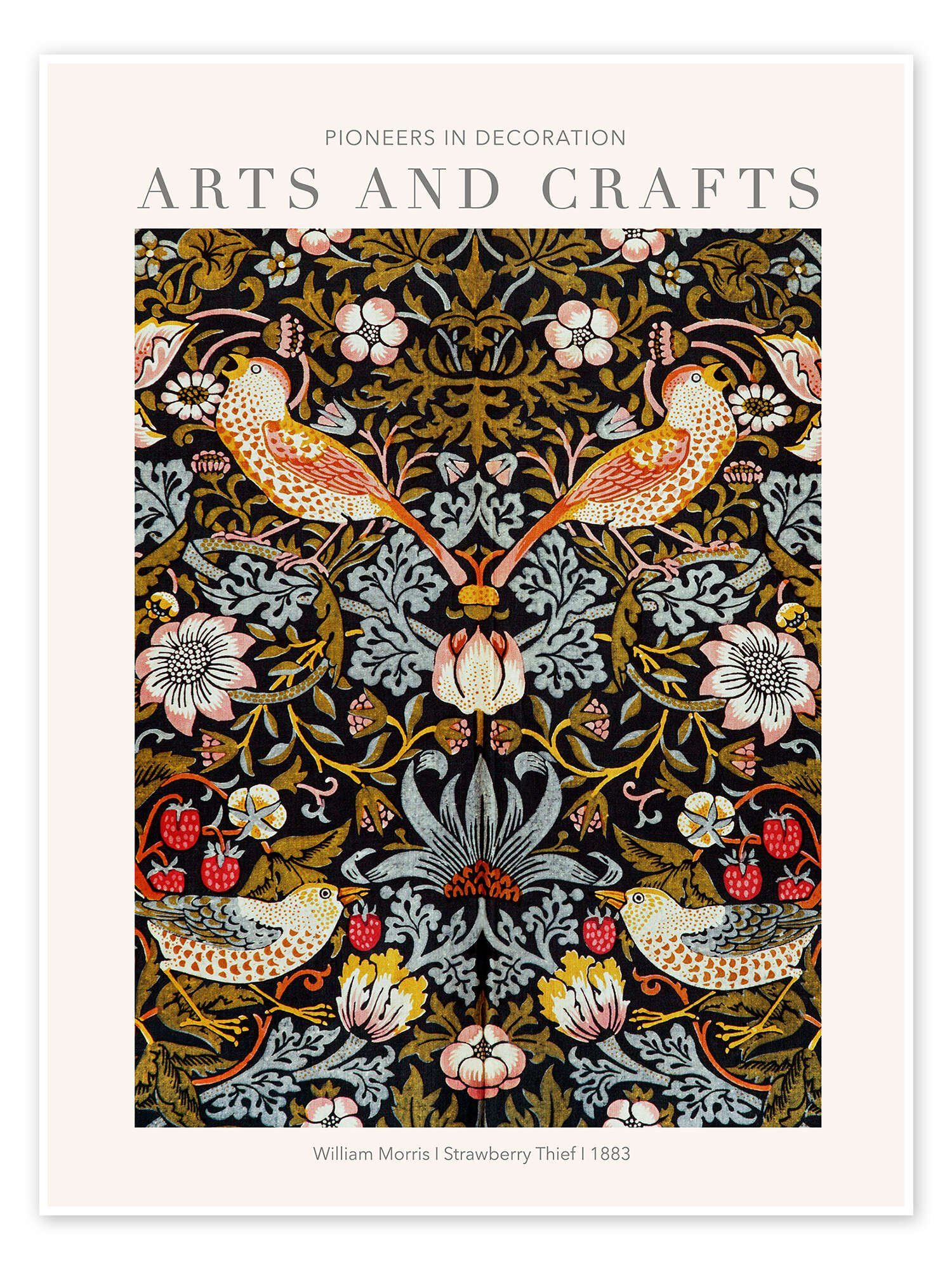 Posterlounge Wandbild Arts and Crafts - Der Erdbeerdieb I, William Morris, erhältlich als Poster, Leinwandbild, Wandsticker oder Acrylglasbild