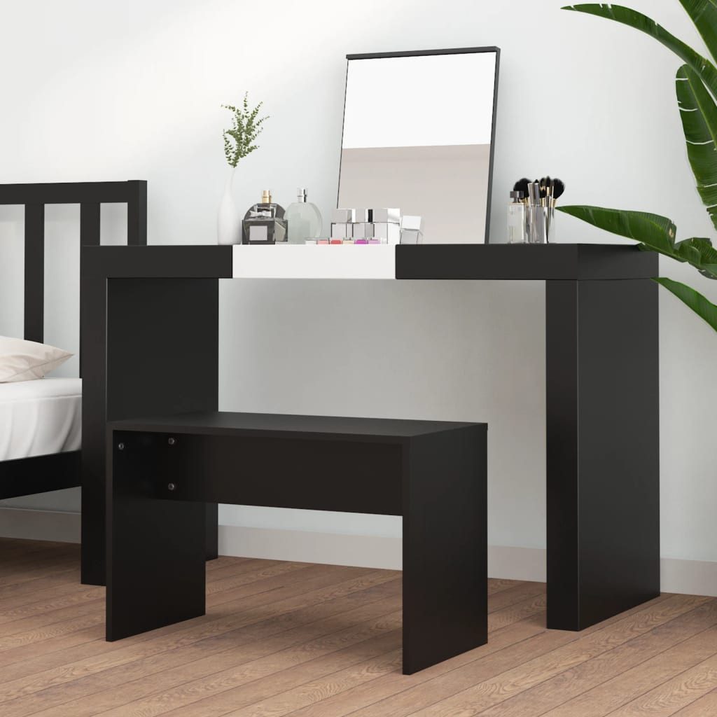 furnicato Polsterbank Schminkhocker Schwarz 70x35x45 cm Holzwerkstoff (1-St)