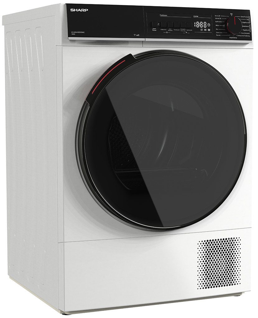 Sharp Wärmepumpentrockner KD-WNHB0S9GWC-DE, WiFi, BubbleDrum, Zwei-Wege-Schleudern, 10 kg