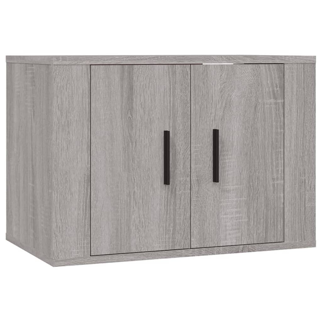 vidaXL TV-Schrank 4-tlg. TV-Schrank-Set Grau (4-St) Sonoma Holzwerkstoff