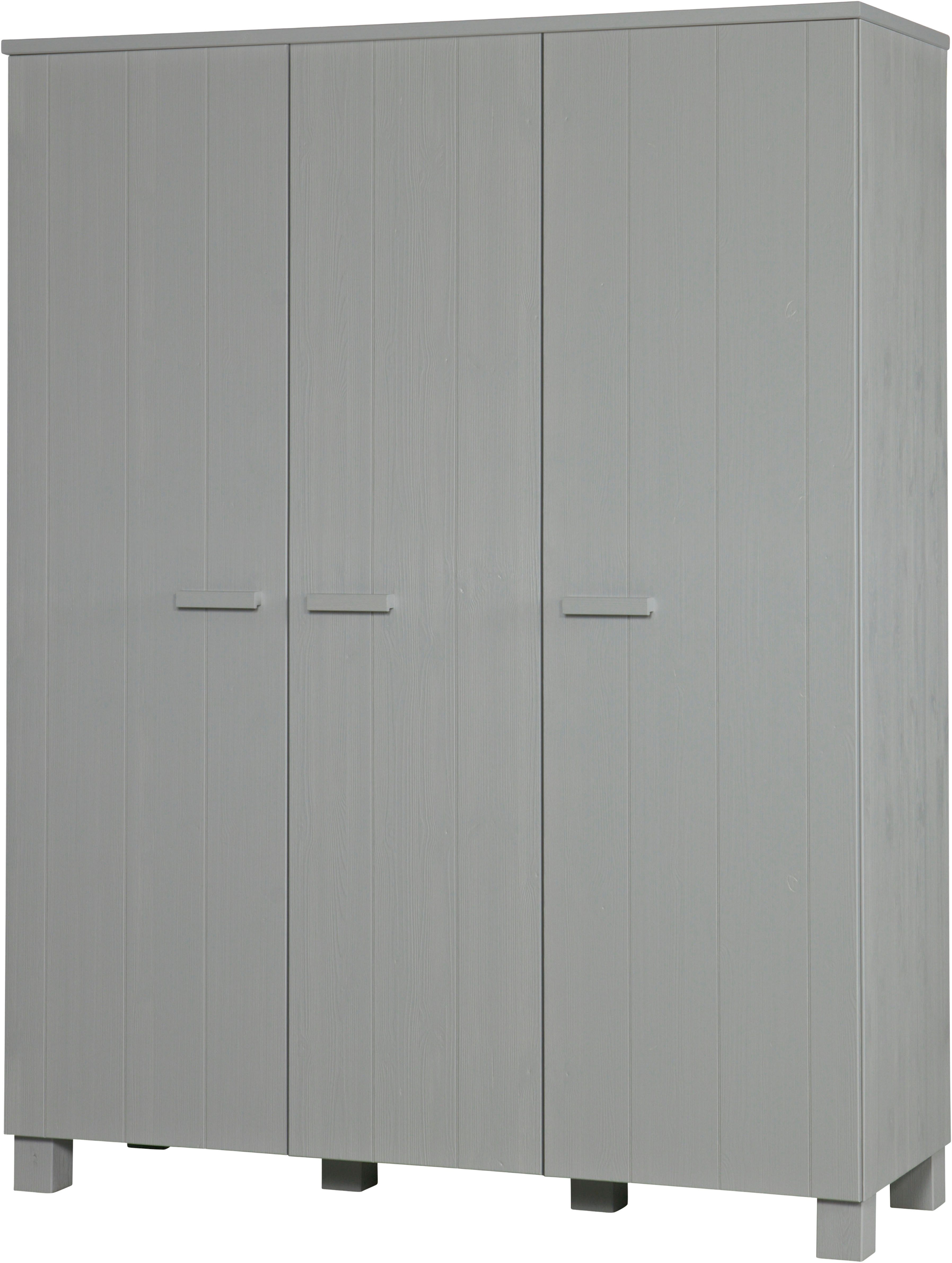 WOOOD Kleiderschrank Dennis Mehrzweckschrank mit gebürsteter Oberfläche FSC® Kiefer massiv, gebürstet, Höhe 202 cm