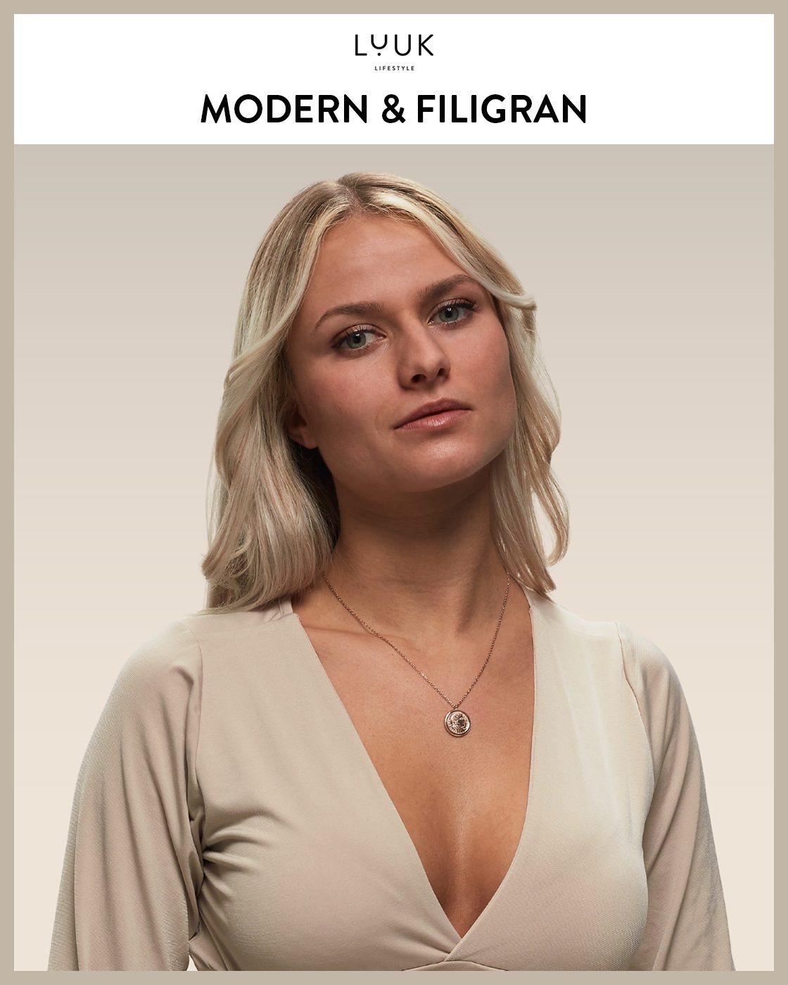 LUUK LIFESTYLE Kette mit Anhänger Kleopatra, mit Happiness Spruchkarte, tolle Geschenkidee