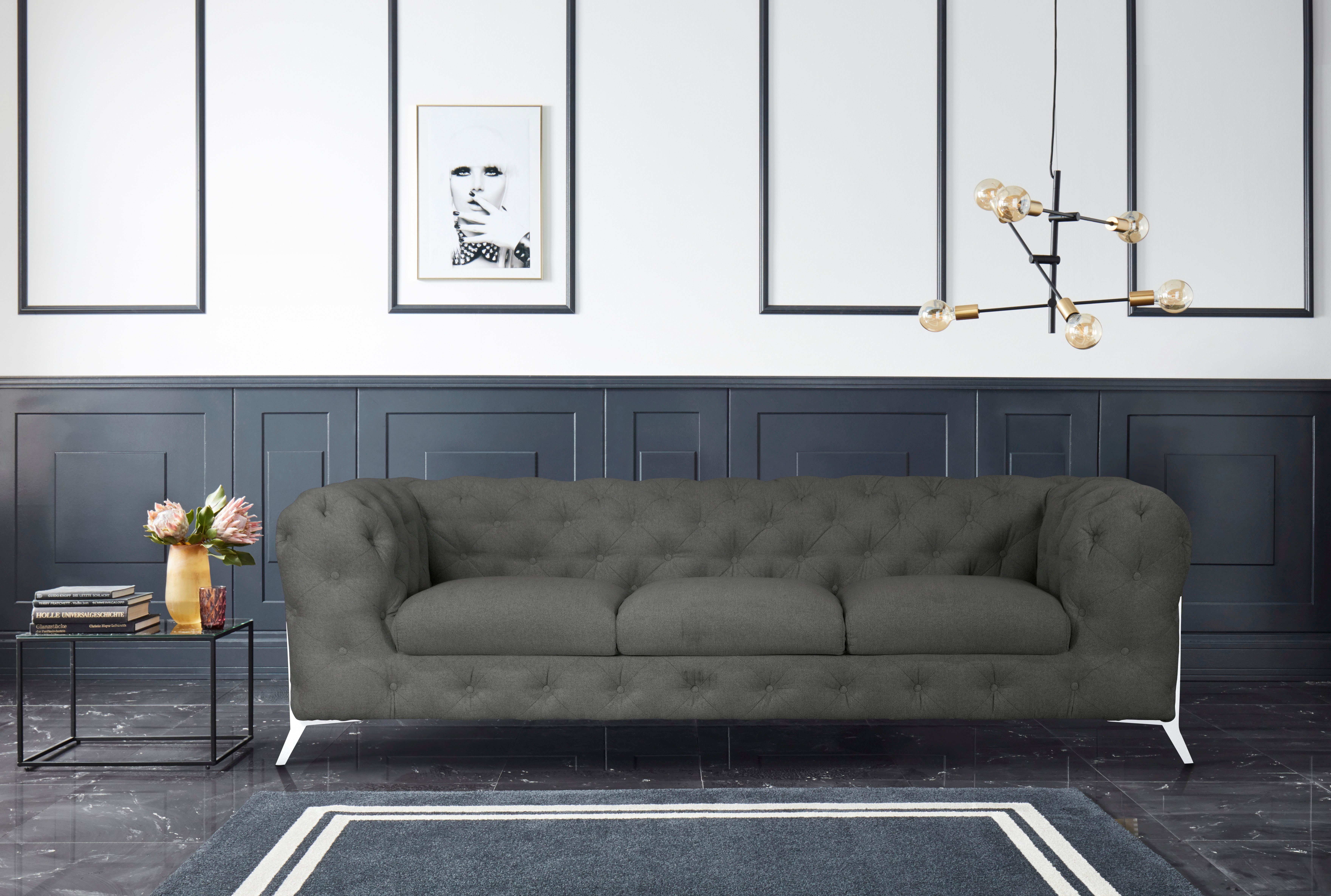 Leonique Chesterfield-Sofa Amaury, aufwändige Knopfheftung, moderne günstig online kaufen