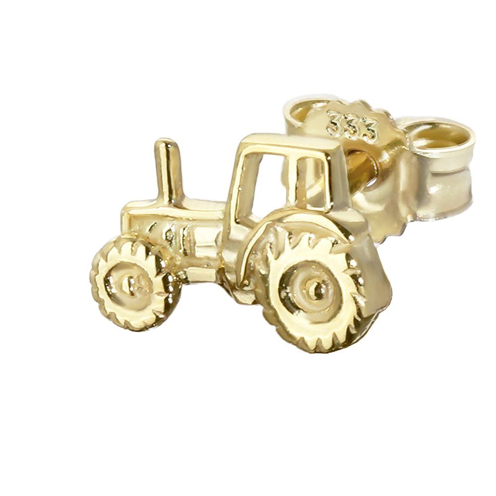 NKlaus Single-Ohrstecker Einzel Traktor Zugmaschine 333 Gold 8 Karat Ohrste (Einzel - 1 Stück)