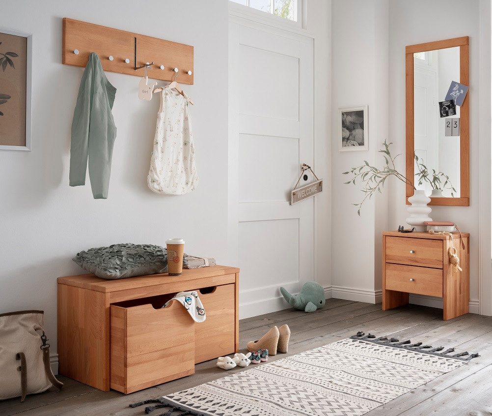 Main Möbel Wandgarderobe Wandgarderobe 50cm "Stockholm" Buche massiv